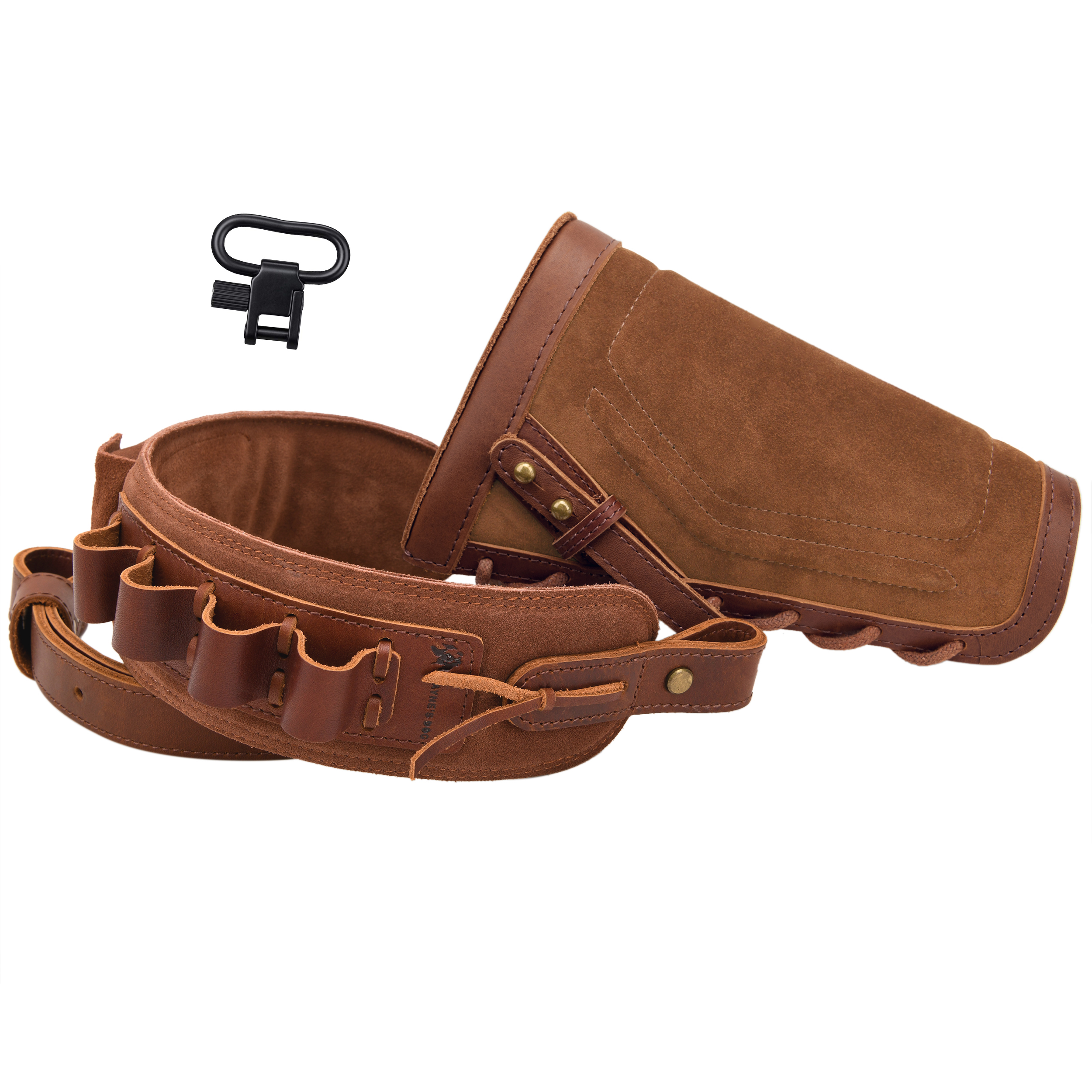 1 Set Leather No Drill Buttstock With Shotgun Sling for 12/16/20GA