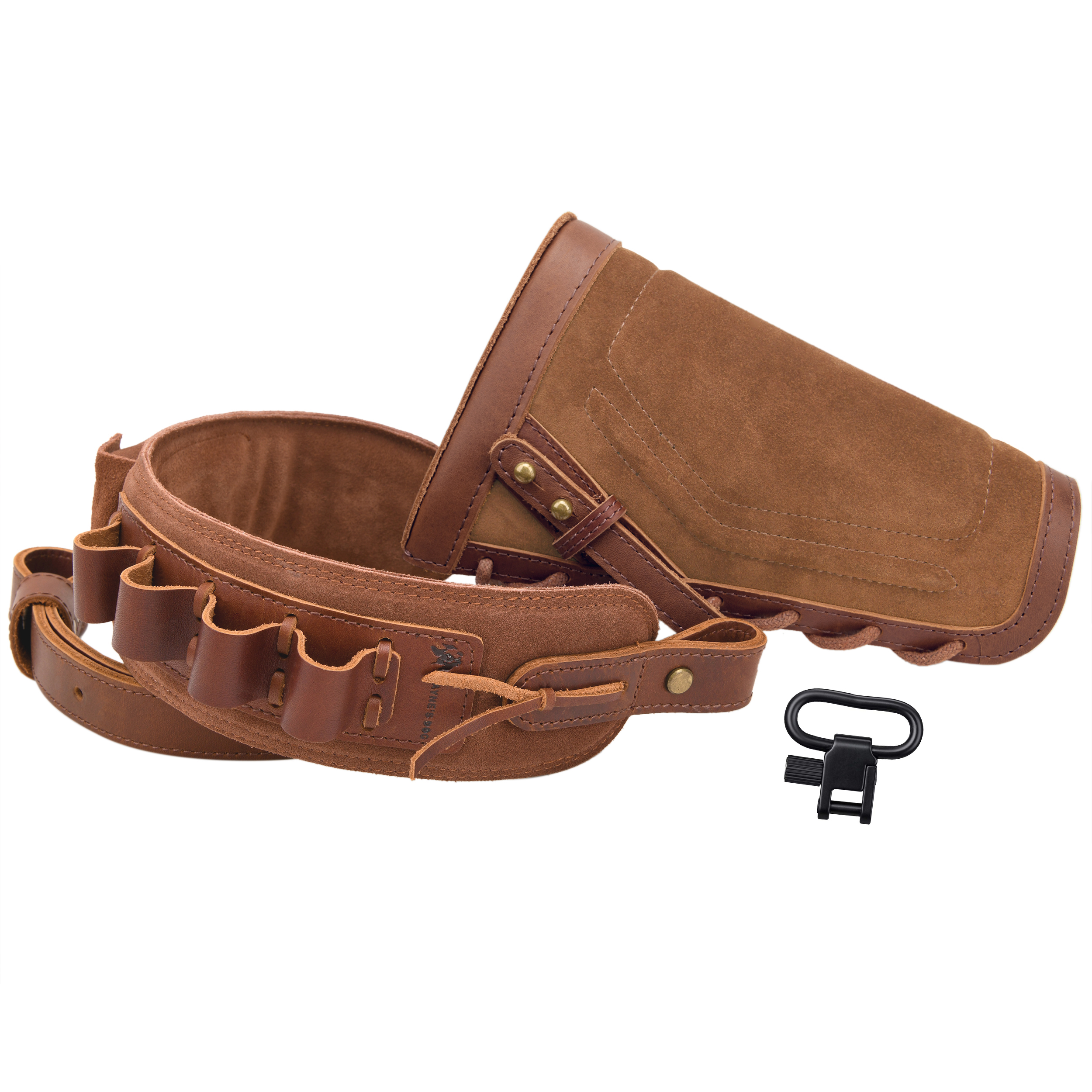 1 Set Leather No Drill Buttstock With Shotgun Sling for 12/16/20GA