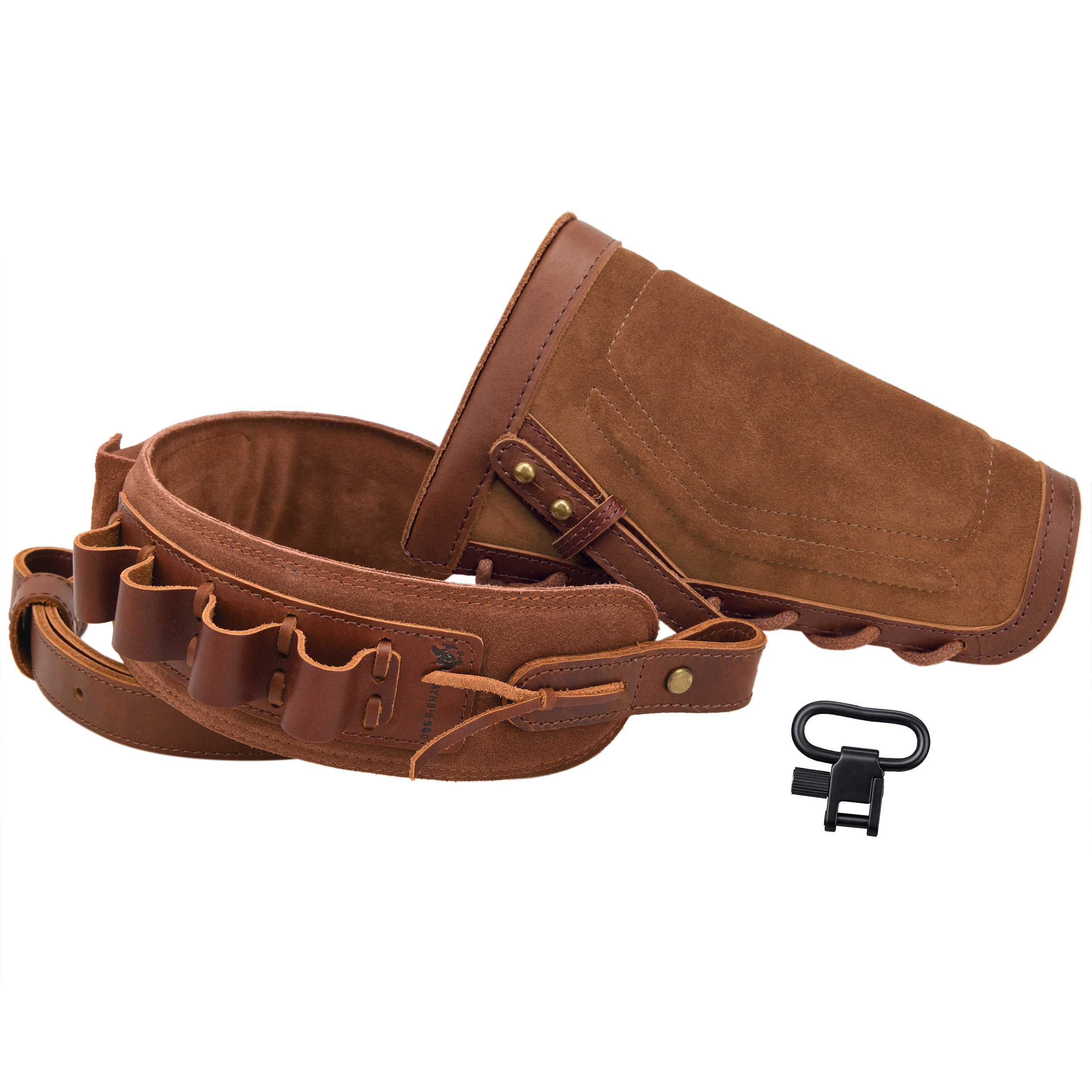 1 Set Leather No Drill Buttstock With Shotgun Sling for 12/16/20GA