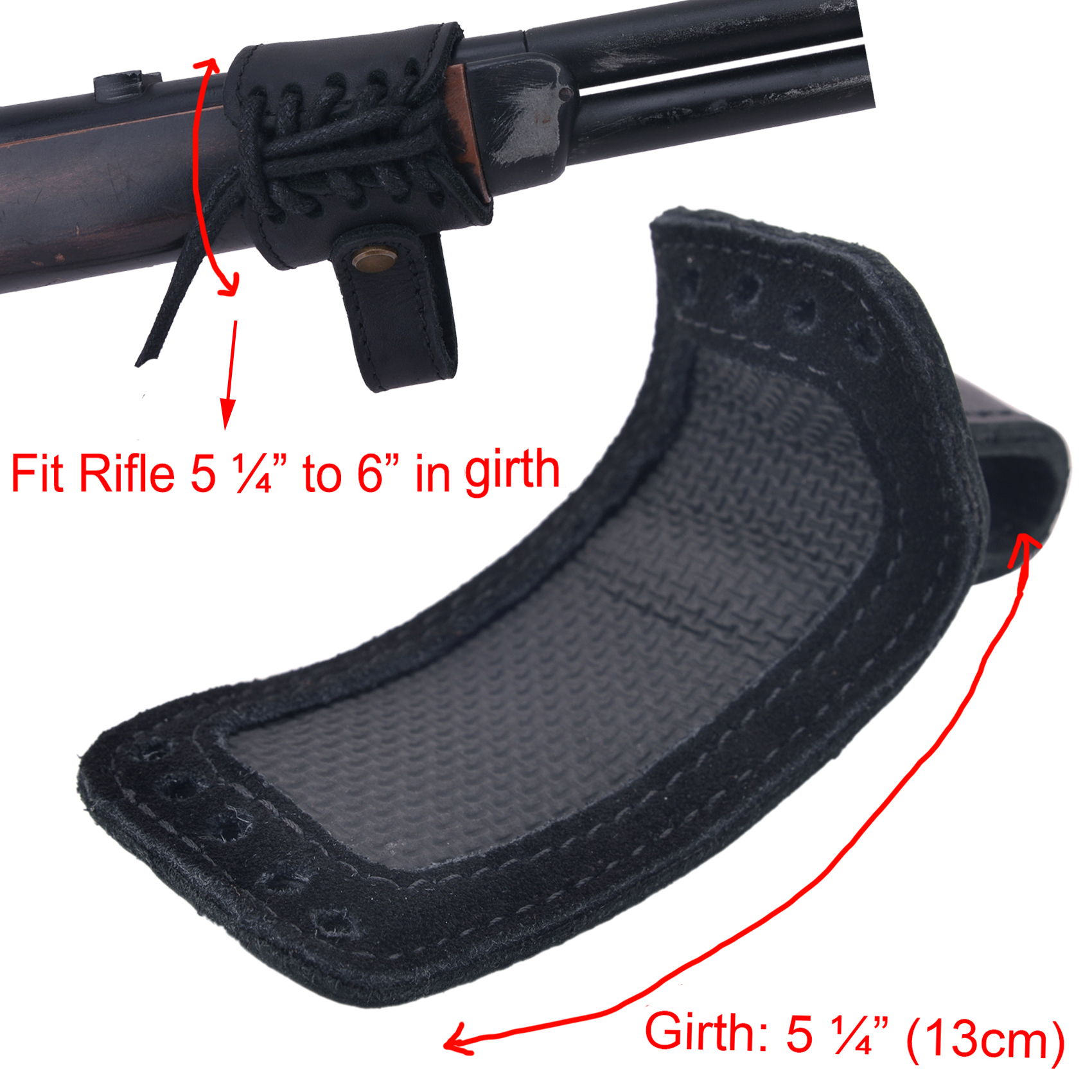 Full Grain Leather Adjustable No Drilling Shooting Gun Sling Loops Barrel Mount
