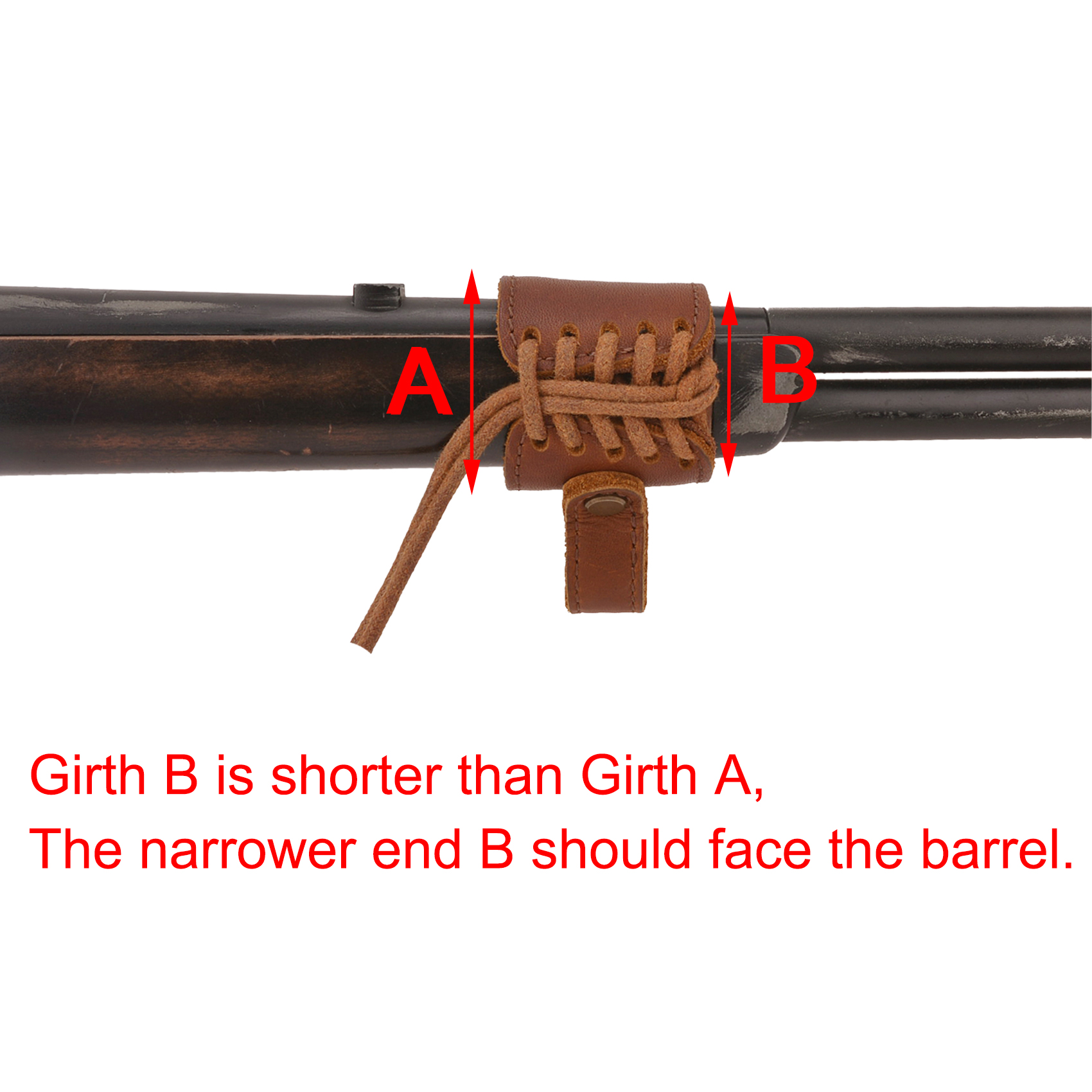 Full Grain Leather Adjustable No Drilling Shooting Gun Sling Loops Barrel Mount