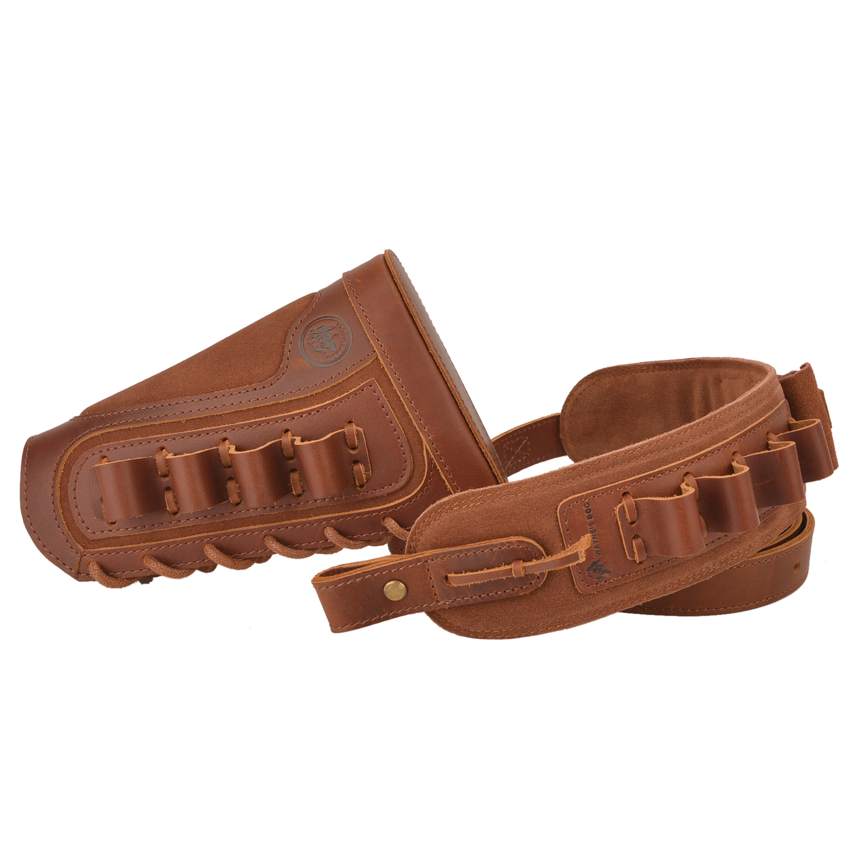 1 Set Of Leather Rifle& Shotgun Buttstock with Gun Sling .45/70 .308 .30/30 12GA .270 .357 .22LR 16GA 20GA