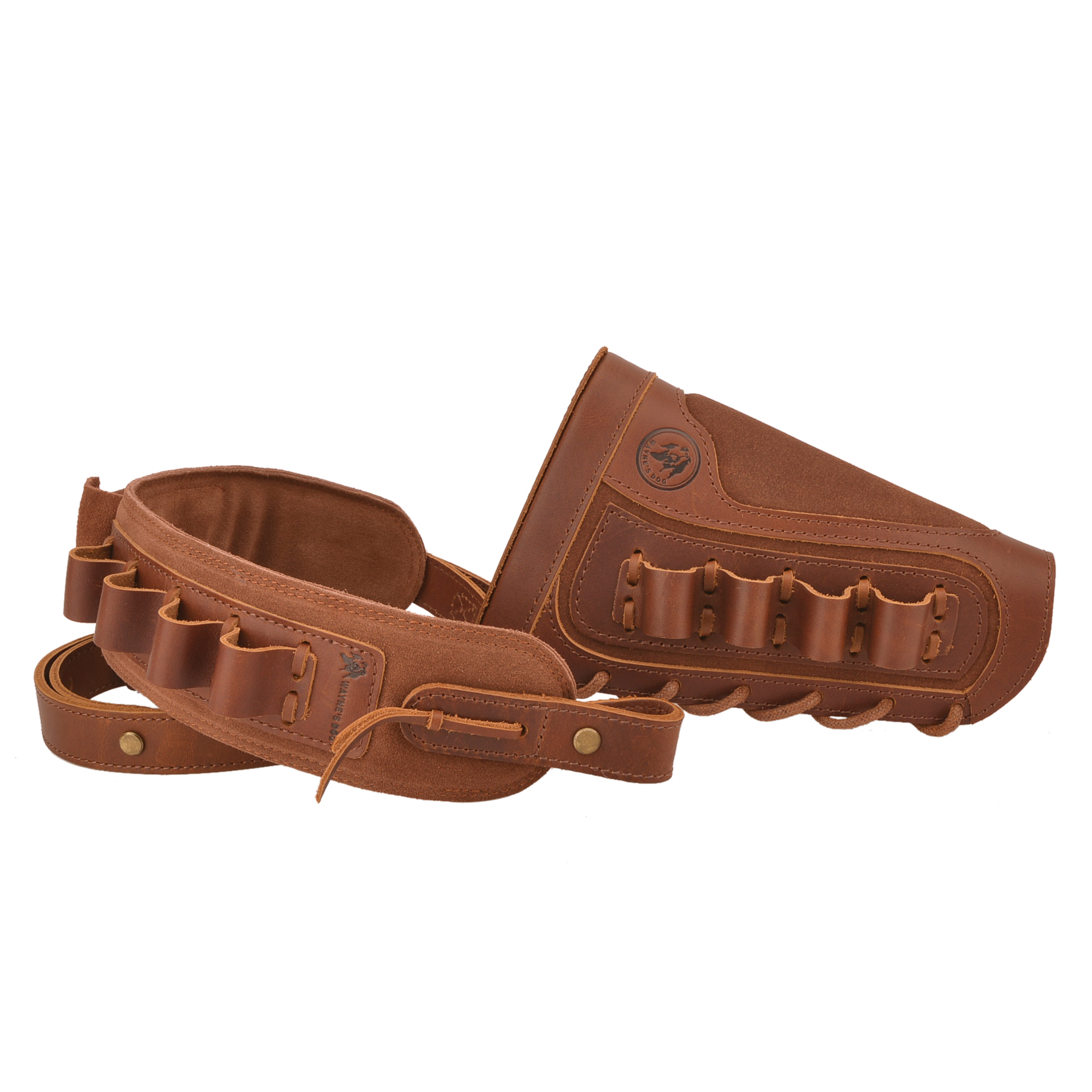 1 Set Of Leather Rifle& Shotgun Buttstock with Gun Sling .45/70 .308 .30/30 12GA .270 .357 .22LR 16GA 20GA