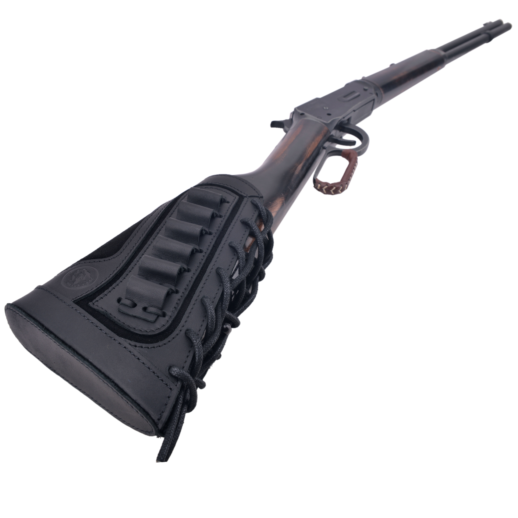 Vintage Genuine Leather Rifle Buttstock Cover Recoil Pad Gun Stock Cover With Shell Holder  .308  .30-06 .45-70