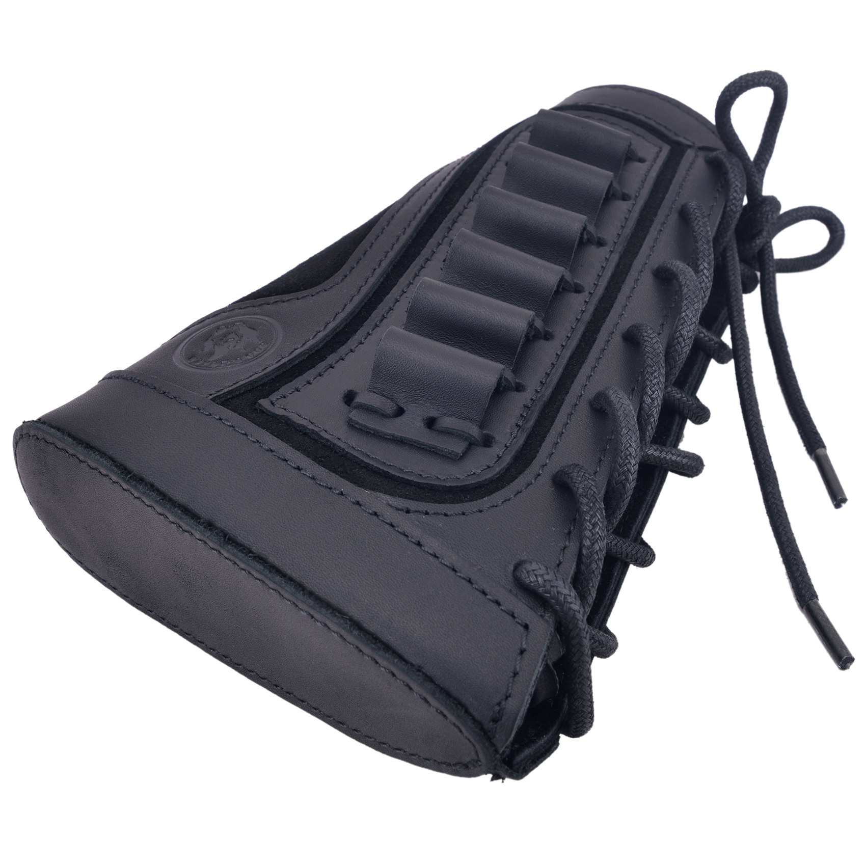 Vintage Genuine Leather Rifle Buttstock Cover Recoil Pad Gun Stock Cover With Shell Holder  .308  .30-06 .45-70