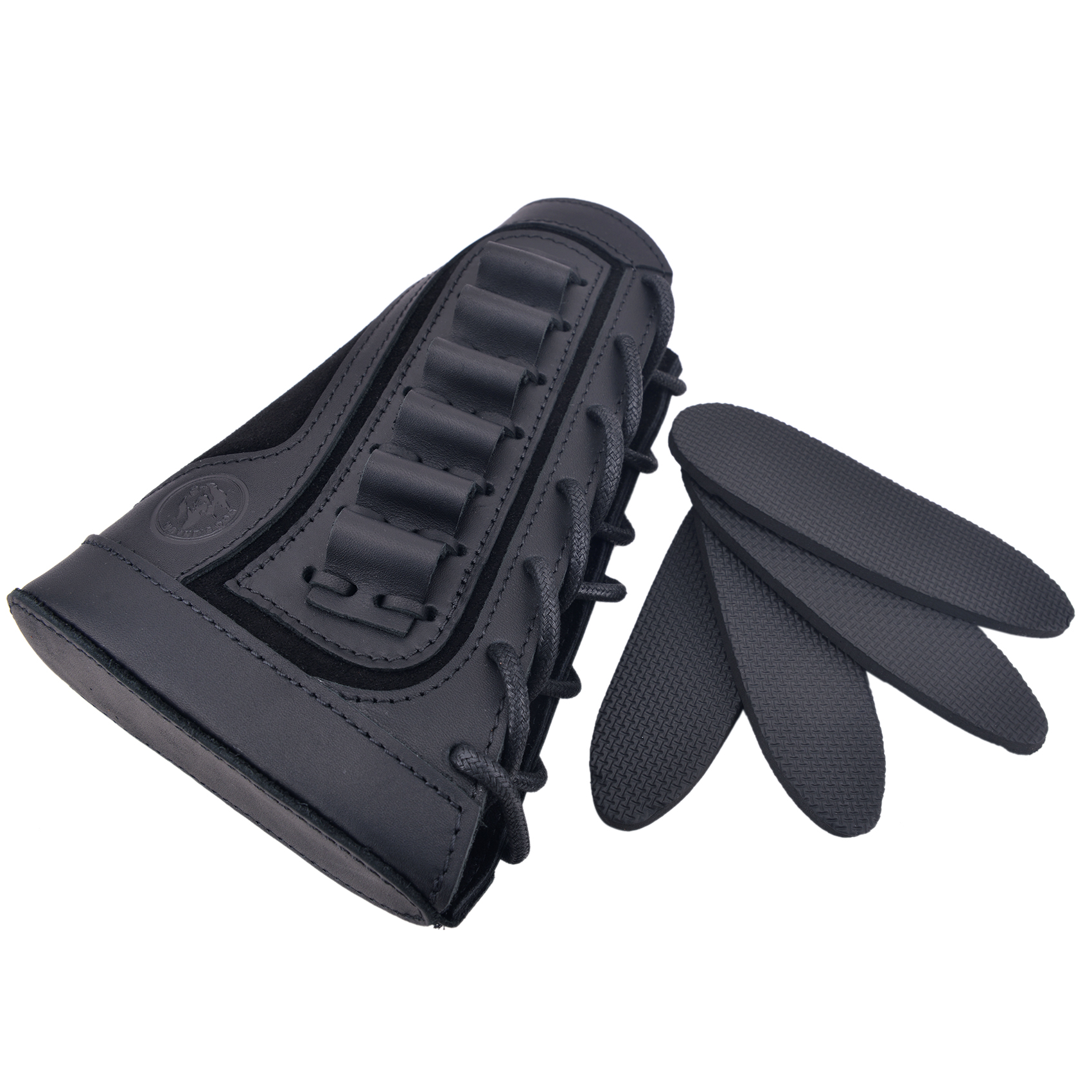 Vintage Genuine Leather Rifle Buttstock Cover Recoil Pad Gun Stock Cover With Shell Holder  .308  .30-06 .45-70