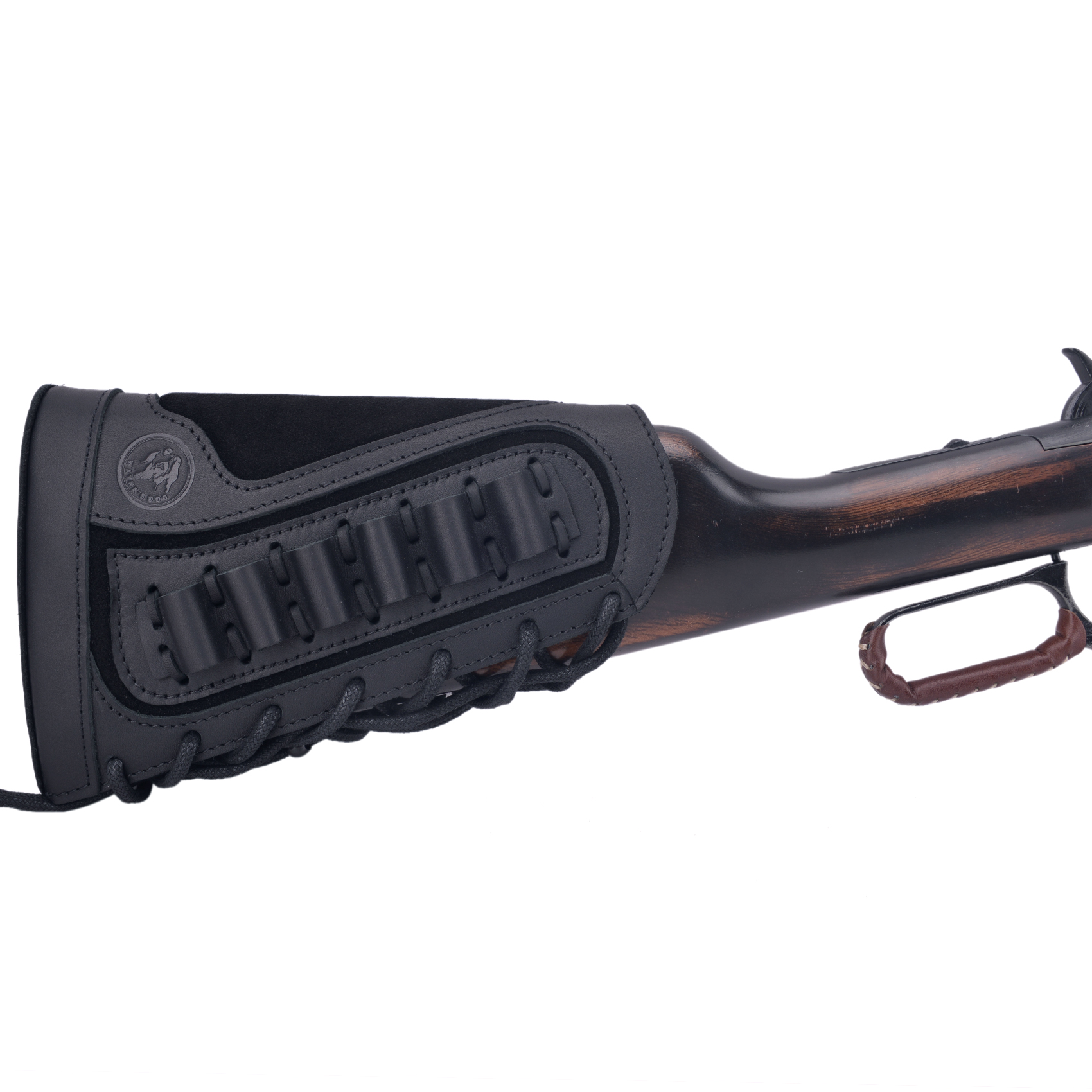 Vintage Genuine Leather Rifle Buttstock Cover Recoil Pad Gun Stock Cover With Shell Holder  .308  .30-06 .45-70