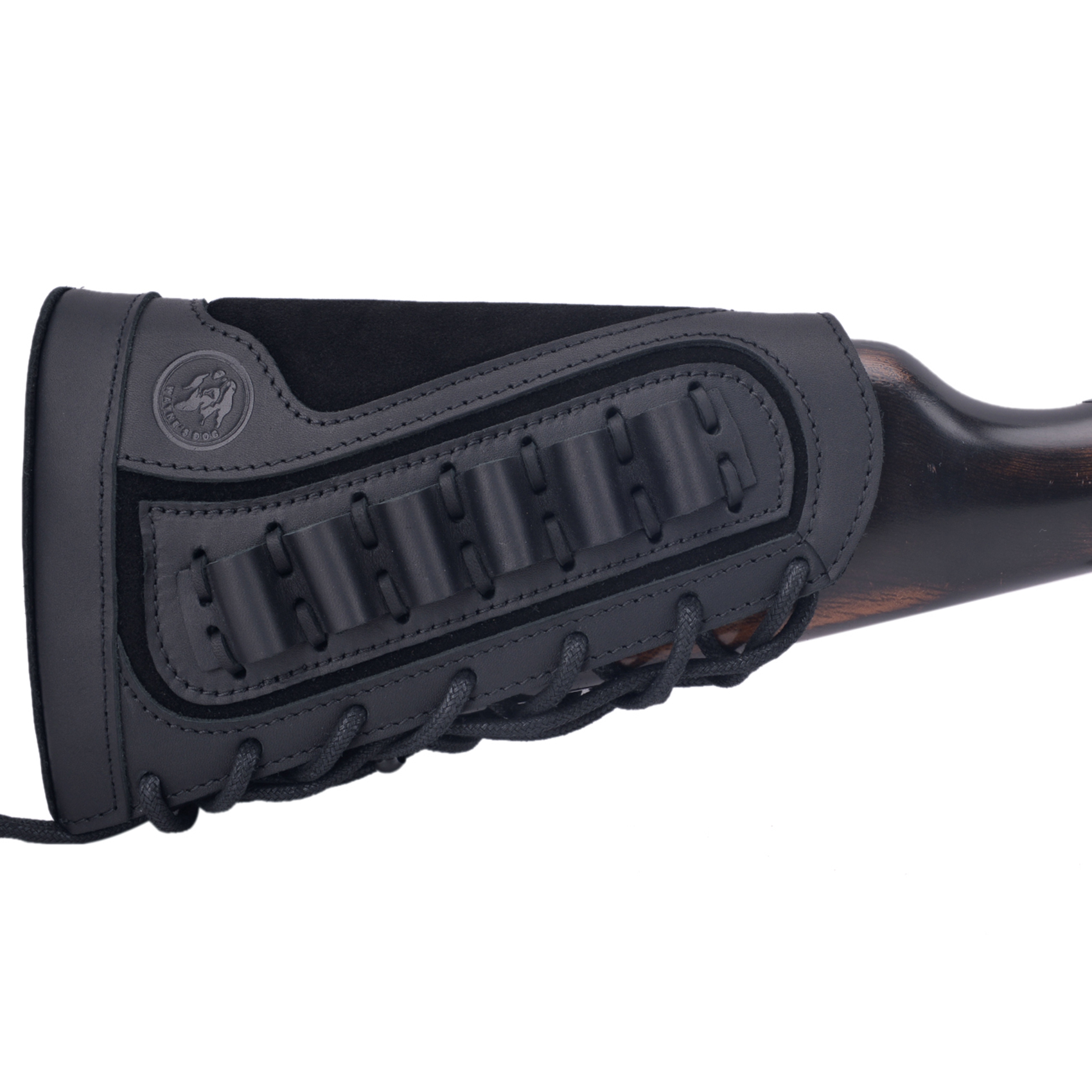 Vintage Genuine Leather Rifle Buttstock Cover Recoil Pad Gun Stock Cover With Shell Holder  .308  .30-06 .45-70