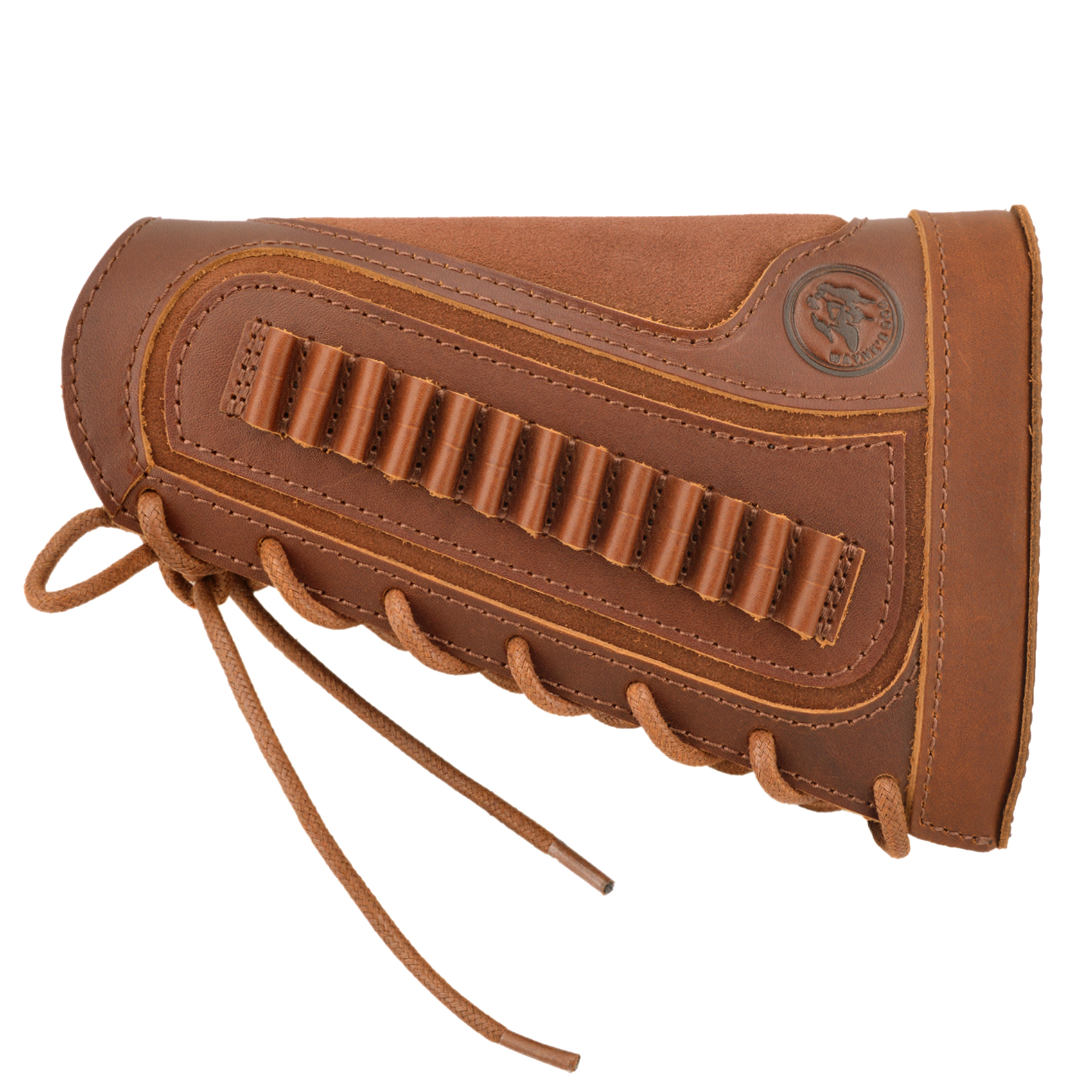 Vintage Genuine Leather Rifle Buttstock Cover Recoil Pad Gun Stock Cover With Shell Holder  .308  .30-06 .30-30 .22LR .17hmr 12/16/20GA