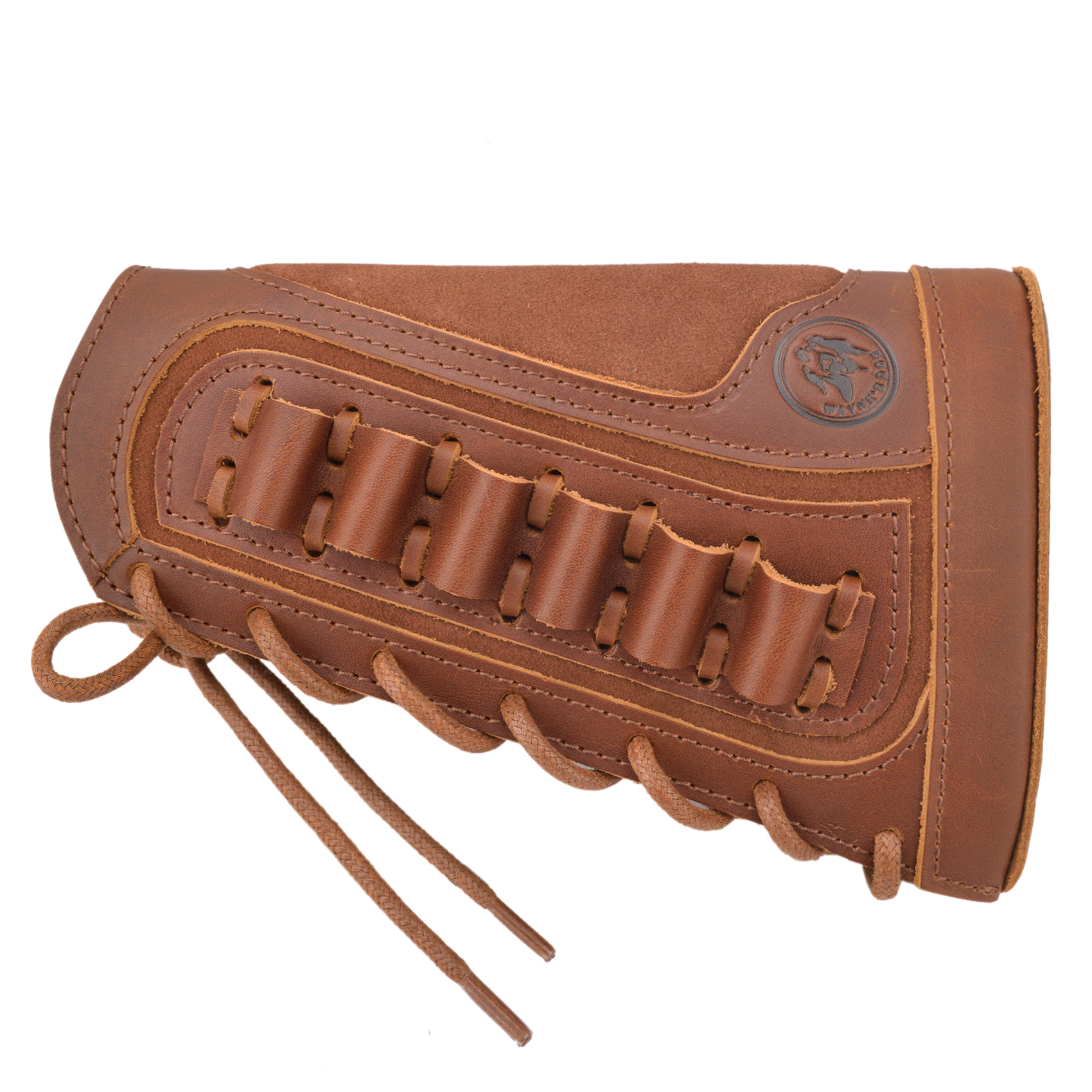 Vintage Genuine Leather Rifle Buttstock Cover Recoil Pad Gun Stock Cover With Shell Holder  .308  .30-06 .45-70