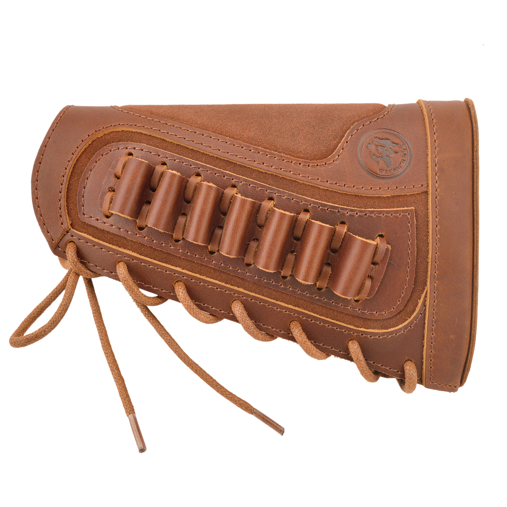 Vintage Genuine Leather Rifle Buttstock Cover Recoil Pad Gun Stock Cover With Shell Holder  .308  .30-06 .30-30 .22LR .17hmr 12/16/20GA