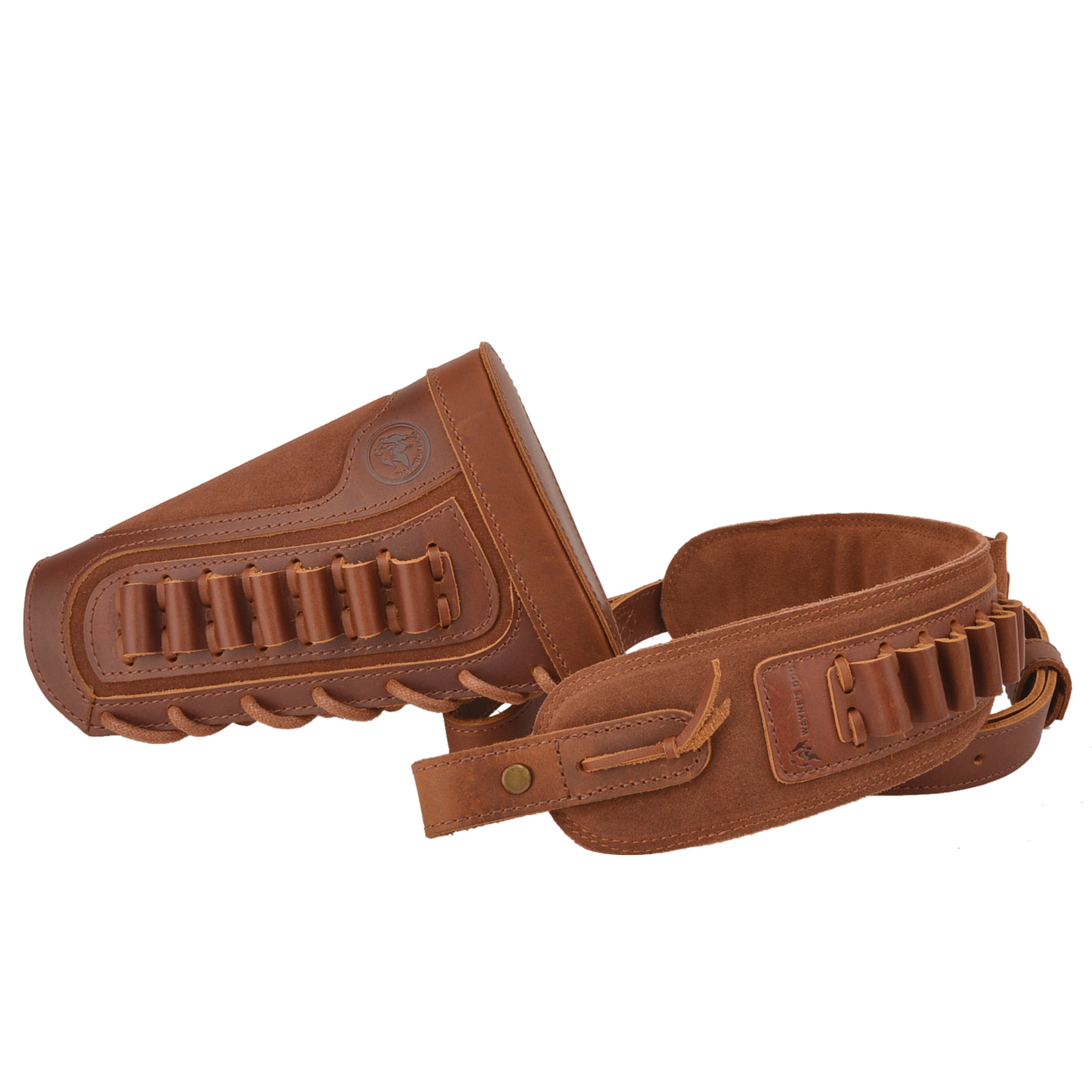 1 Set Of Leather Rifle& Shotgun Buttstock with Gun Sling .45/70 .308 .30/30 12GA .270 .357 .22LR 16GA 20GA