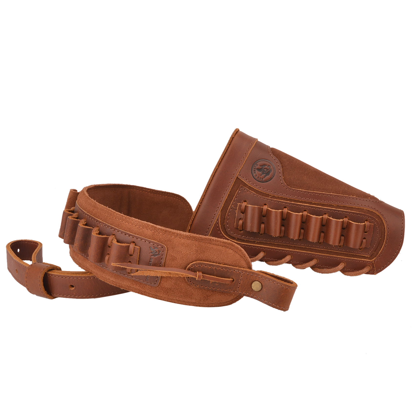 1 Set Of Leather Rifle& Shotgun Buttstock with Gun Sling .45/70 .308 .30/30 12GA .270 .357 .22LR 16GA 20GA