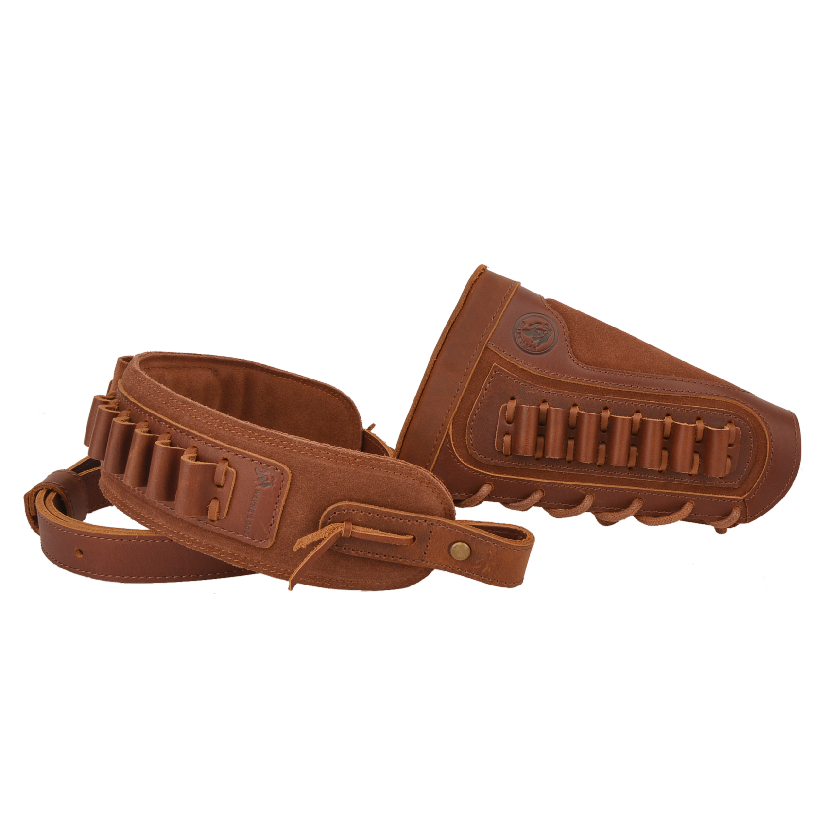 1 Set Of Leather Rifle& Shotgun Buttstock with Gun Sling .45/70 .308 .30/30 12GA .270 .357 .22LR 16GA 20GA