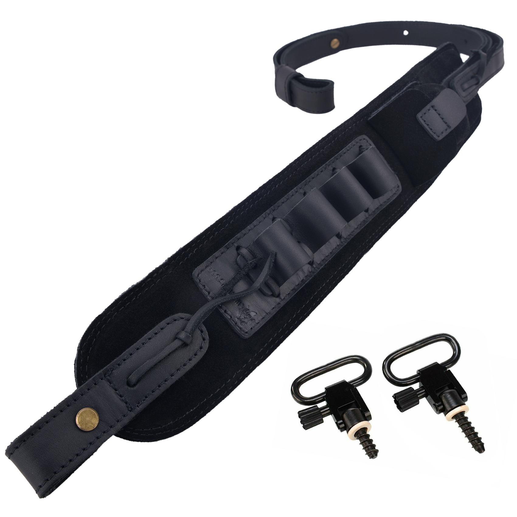  Top-Grain Leather Ammo Holder Rifle Shotgun Sling Hunting Shooting Accessory 308 .30-06 .30-30 .22LR .17hmr 12/16/20GA