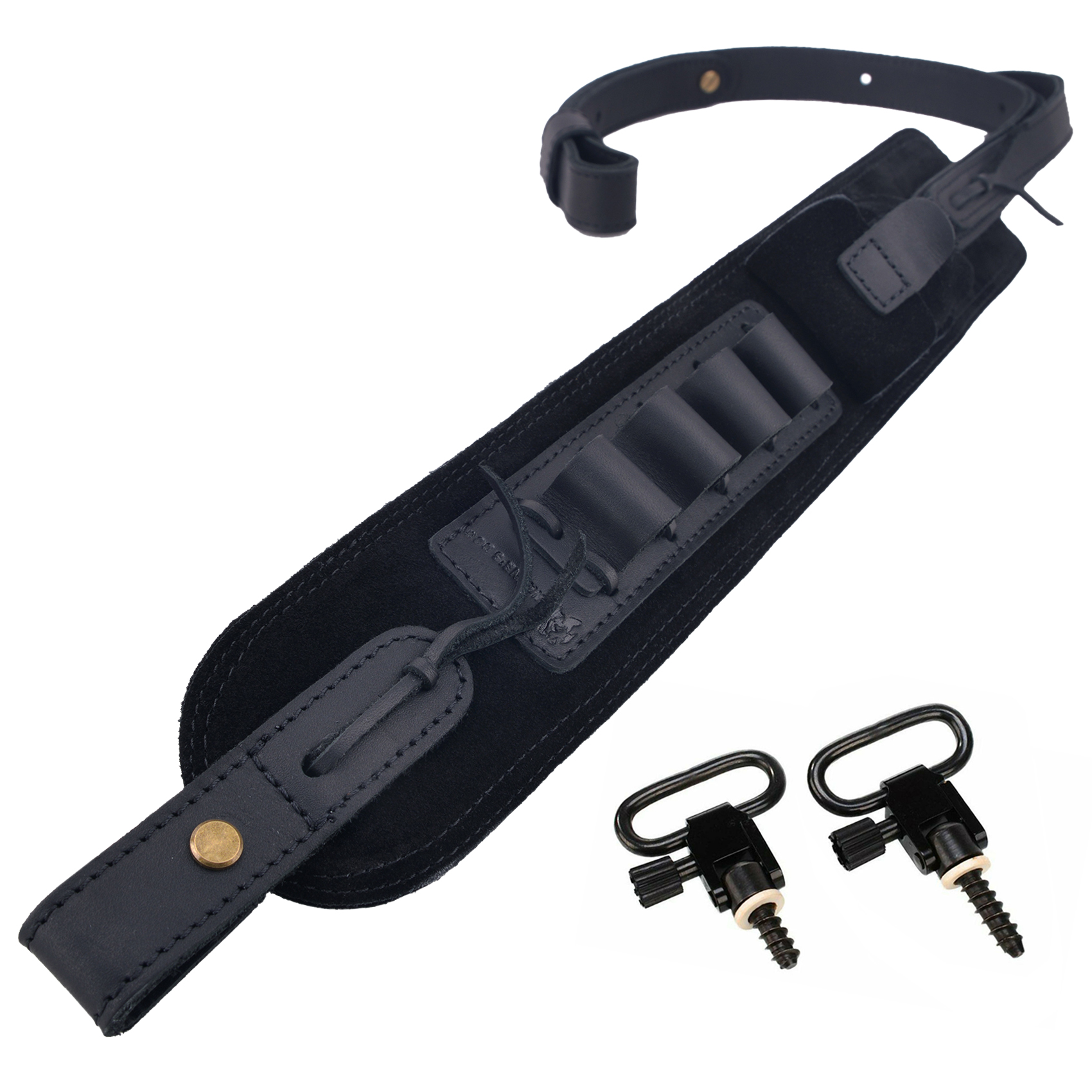  Top-Grain Leather Ammo Holder Rifle Shotgun Sling Hunting Shooting Accessory 308 .30-06 .30-30 .22LR .17hmr 12/16/20GA