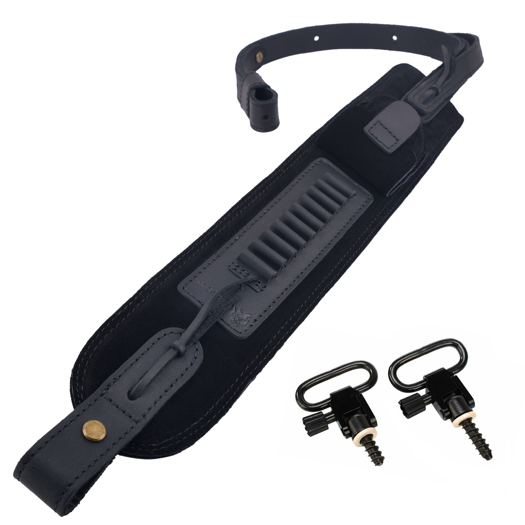  Top-Grain Leather Ammo Holder Rifle Shotgun Sling Hunting Shooting Accessory 308 .30-06 .30-30 .22LR .17hmr 12/16/20GA
