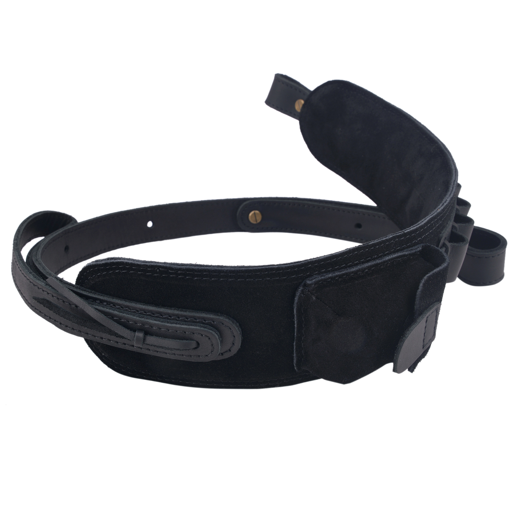 Top-Grain Leather Ammo Holder Rifle Shotgun Sling for .308 .30-06 .45-70 .44MAG