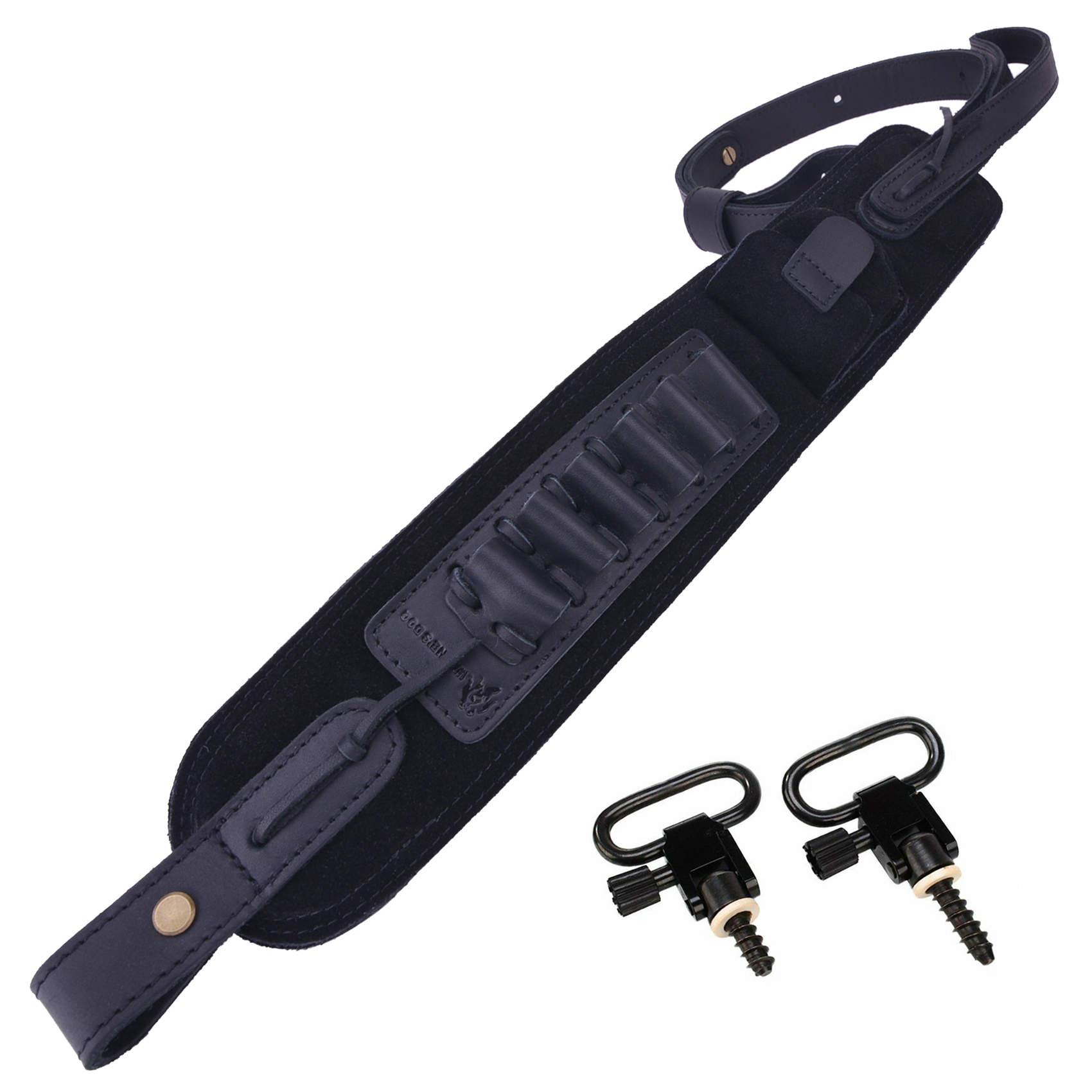  Top-Grain Leather Ammo Holder Rifle Shotgun Sling Hunting Shooting Accessory 308 .30-06 .30-30 .22LR .17hmr 12/16/20GA