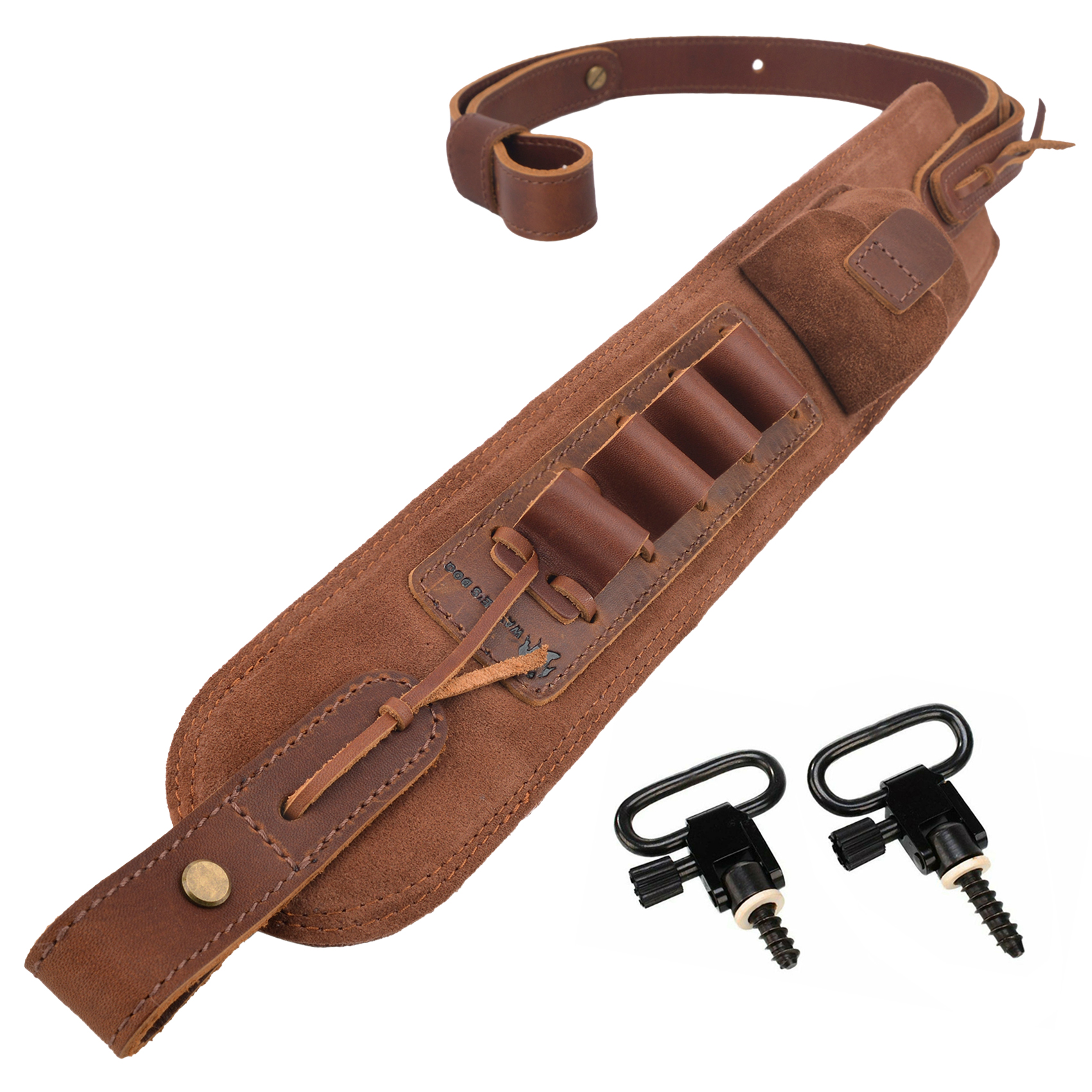  Top-Grain Leather Ammo Holder Rifle Shotgun Sling Hunting Shooting Accessory 308 .30-06 .30-30 .22LR .17hmr 12/16/20GA
