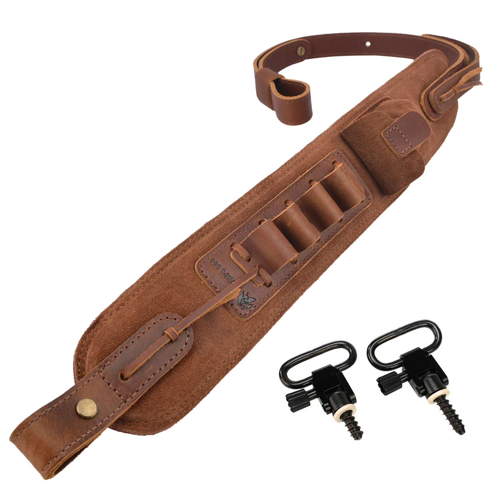  Top-Grain Leather Ammo Holder Rifle Shotgun Sling Hunting Shooting Accessory 308 .30-06 .30-30 .22LR .17hmr 12/16/20GA