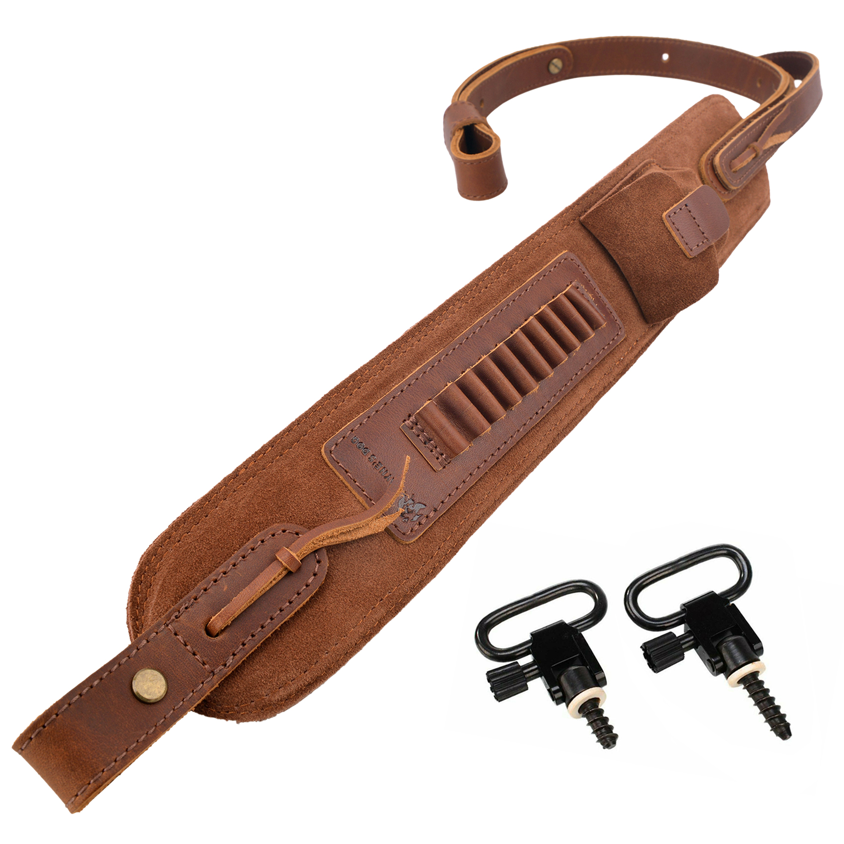  Top-Grain Leather Ammo Holder Rifle Shotgun Sling Hunting Shooting Accessory 308 .30-06 .30-30 .22LR .17hmr 12/16/20GA