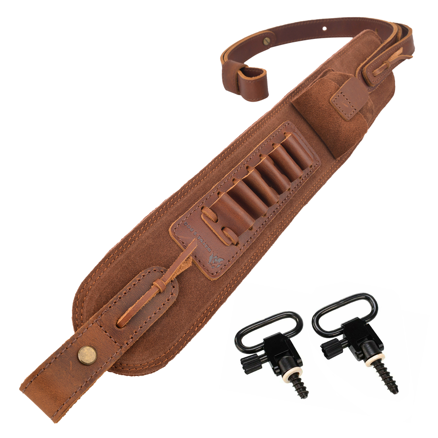  Top-Grain Leather Ammo Holder Rifle Shotgun Sling Hunting Shooting Accessory 308 .30-06 .30-30 .22LR .17hmr 12/16/20GA