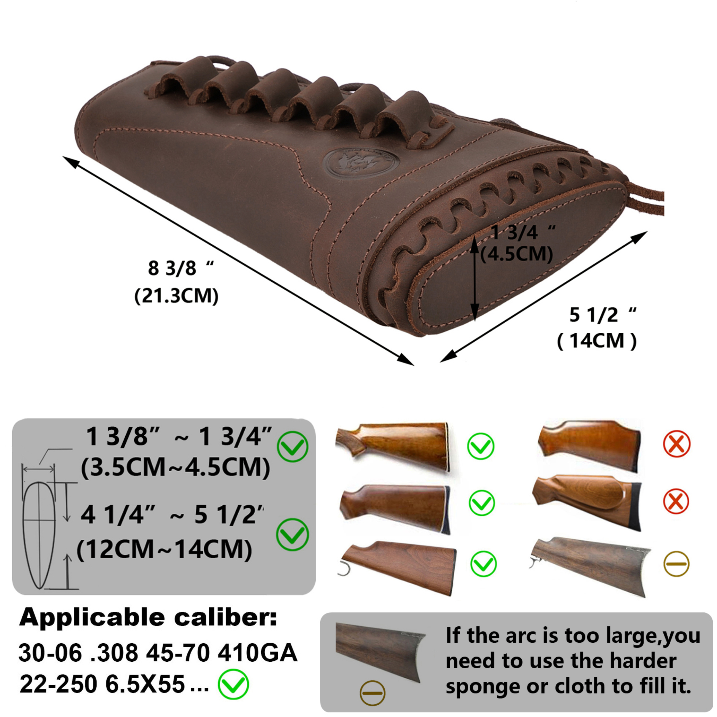 Leather Gun Buttstock Holster with Canvas Gun Sling / 2 Swivels .308 .30-06 .45-70 .357 .30-30 .22LR .17hmr