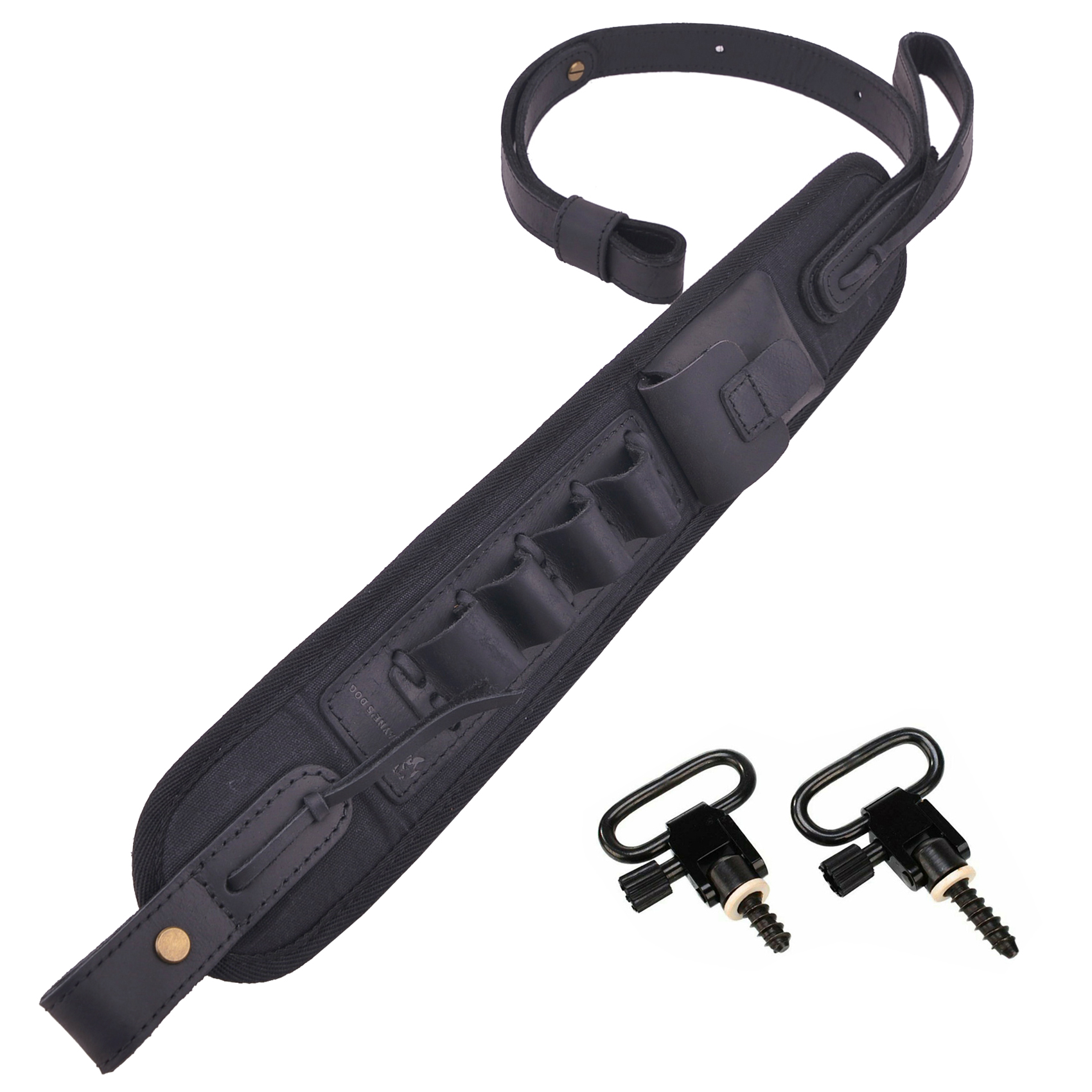 Leather Canvas Ammo Holder Rifle Sling Hunting Gun Strap .308 .30-06 .30-30 .22LR .17 HMR 12/16/20GA