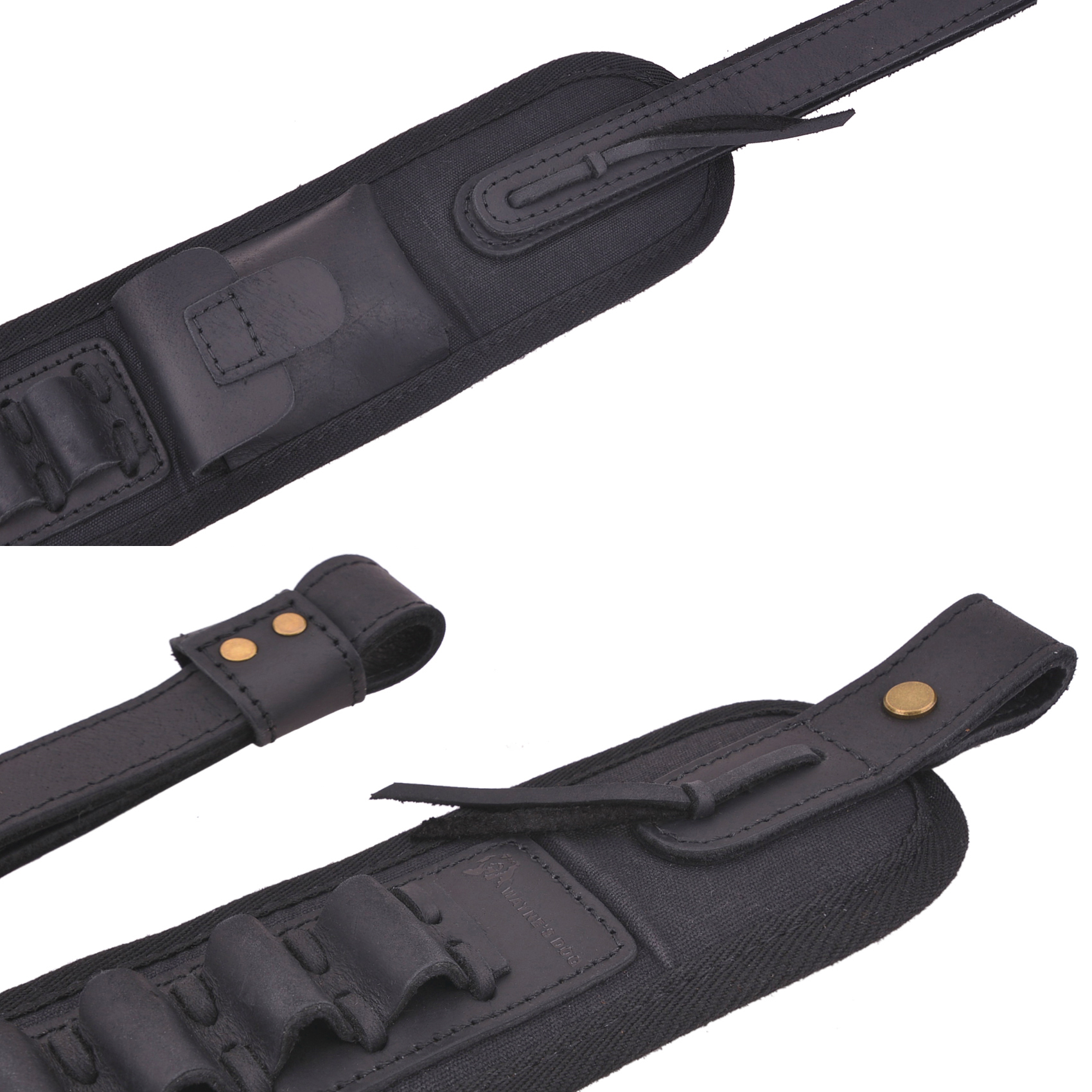 .308 .30-06 .45-70 .44MAG Leather Canvas Ammo Holder Rifle Sling Hunting Gun Strap