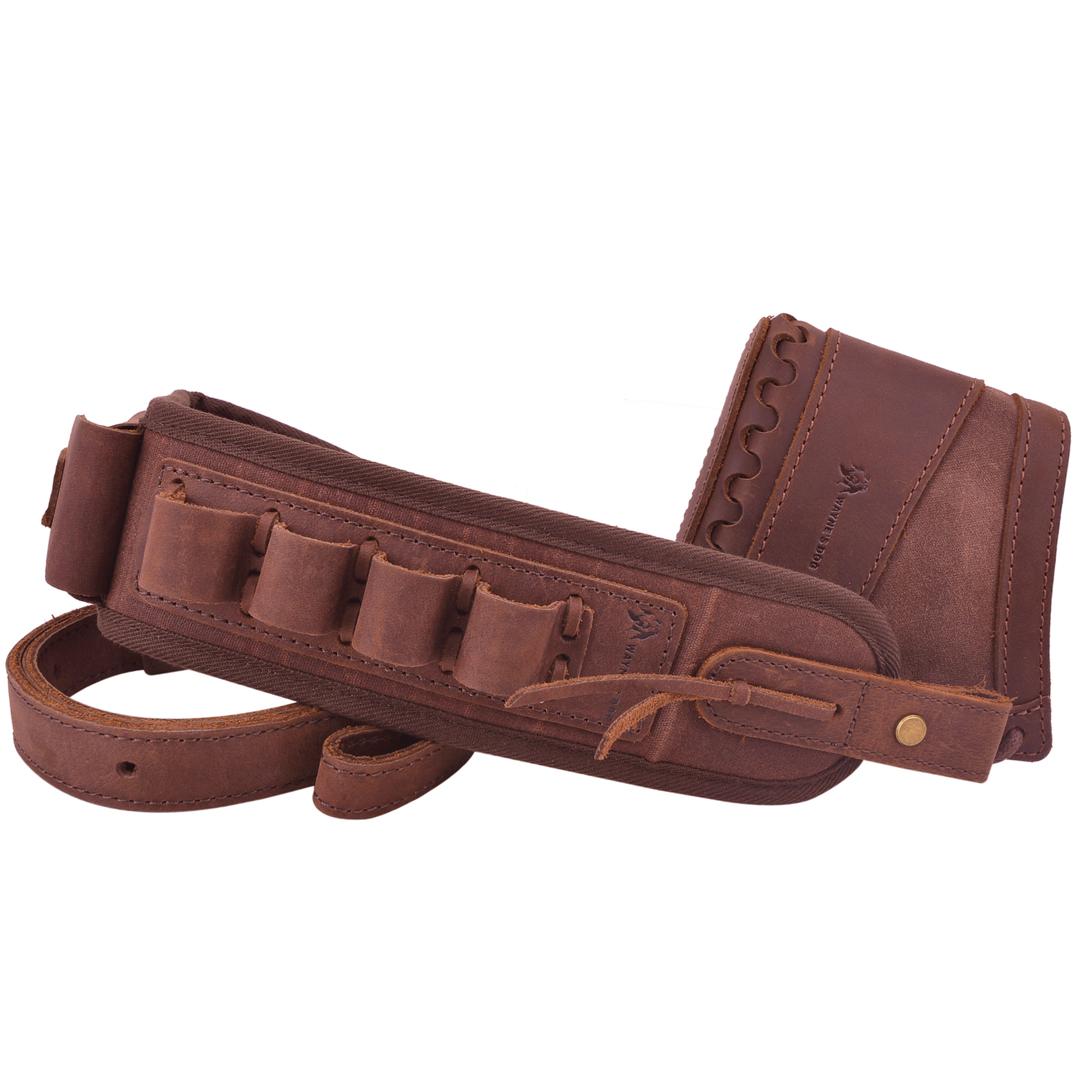 Leather Gun Recoil Pad Protector Stock with Sling Swivels .30/30 .308 .22LR 20GA