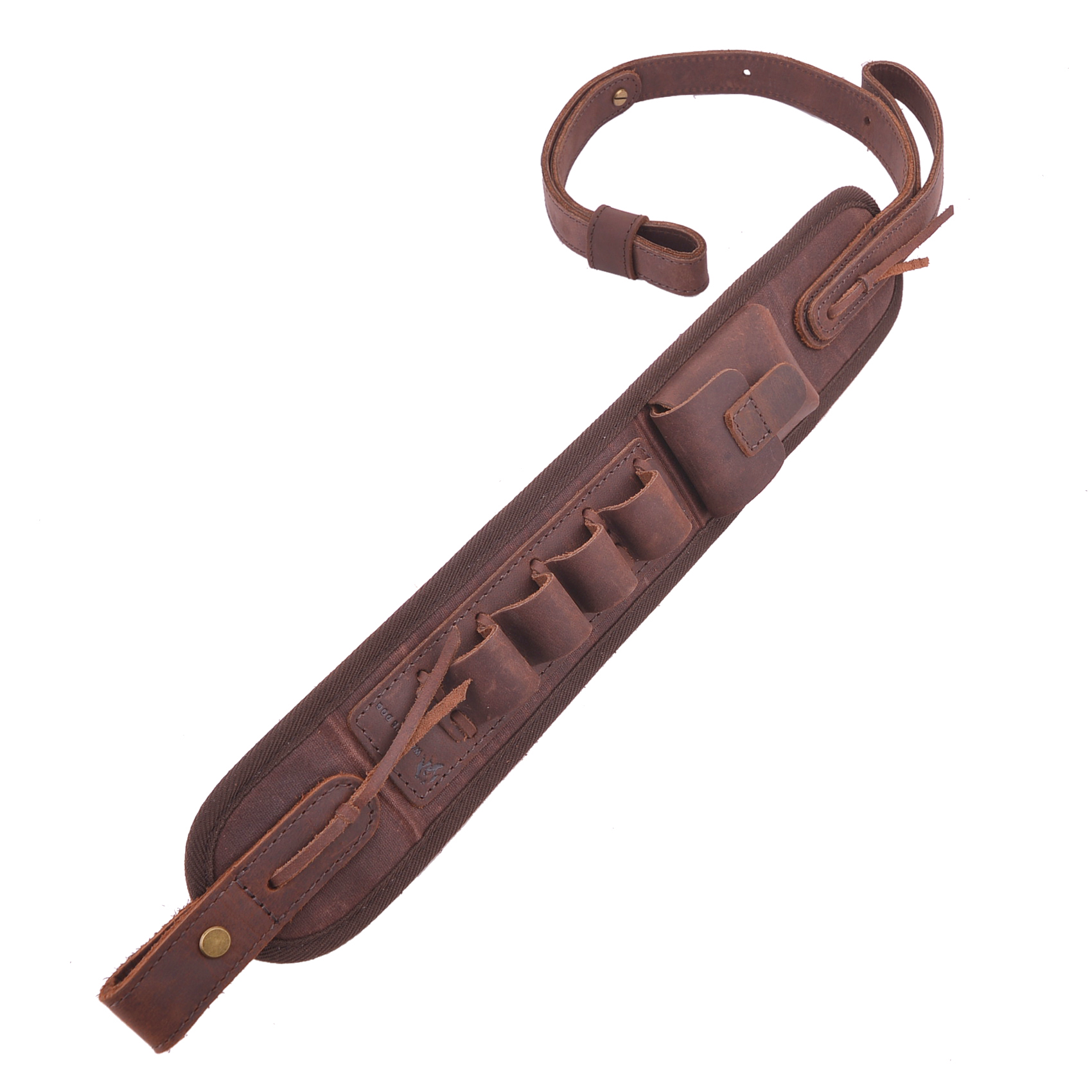 Leather Canvas Ammo Holder Rifle Sling Hunting Gun Strap .308 .30-06 .30-30 .22LR .17 HMR 12/16/20GA