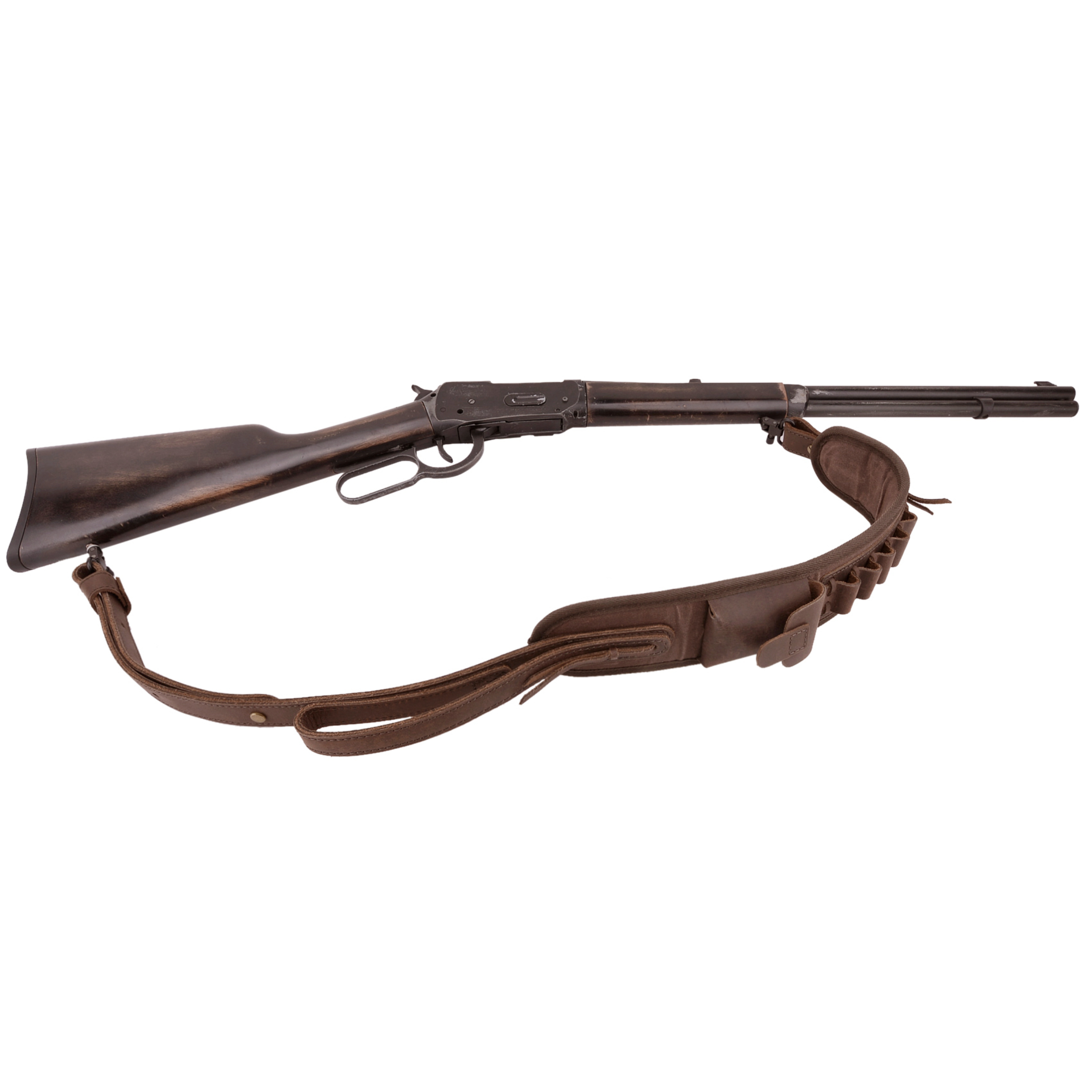 Leather Canvas Ammo Holder Rifle Sling Hunting Gun Strap .308 .30-06 .30-30 .22LR .17 HMR 12/16/20GA