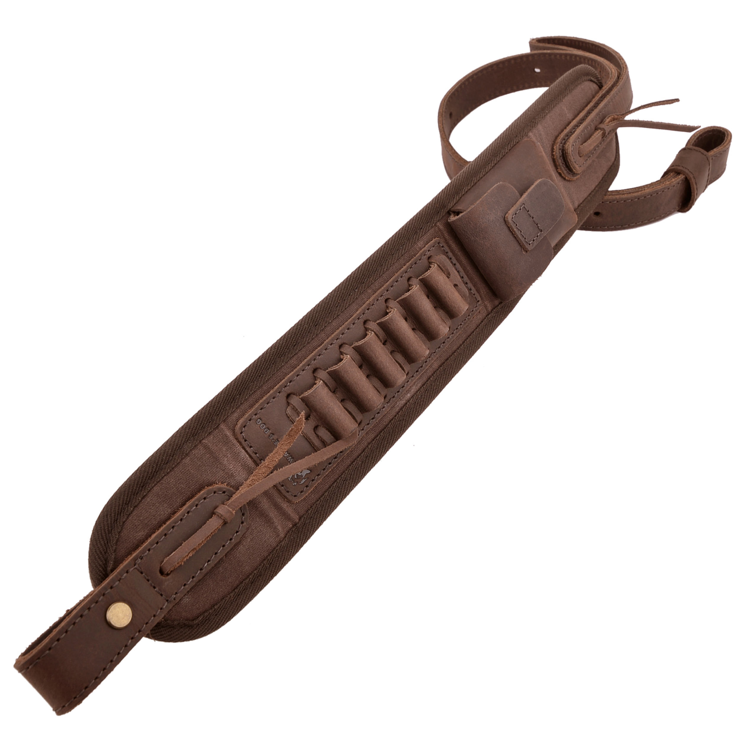 Leather Canvas Ammo Holder Rifle Sling Hunting Gun Strap .308 .30-06 .30-30 .22LR .17 HMR 12/16/20GA