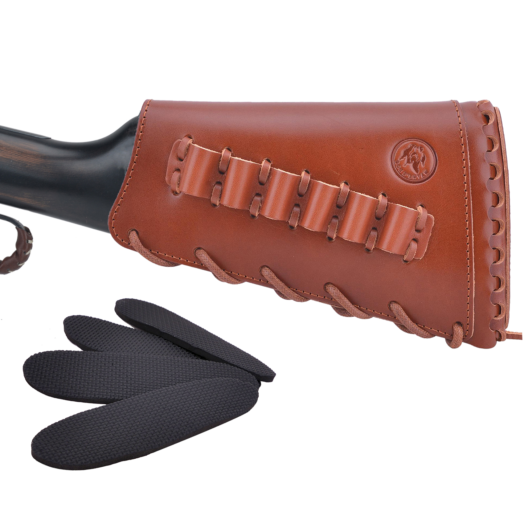 Grain Leather Gun Buttstock Shotgun Cartridge Holsters .308 .30-06 .300WIN .40-40 410GA  44MAG