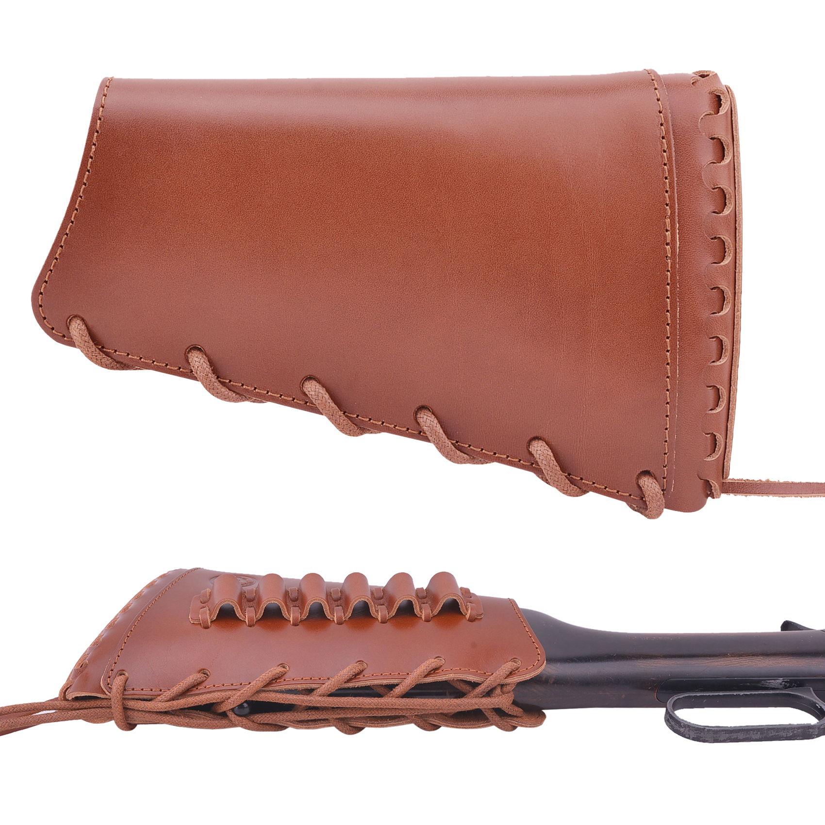 Grain Leather Gun Buttstock Shotgun Cartridge Holsters .308 .30-06 .300WIN .40-40 410GA  44MAG