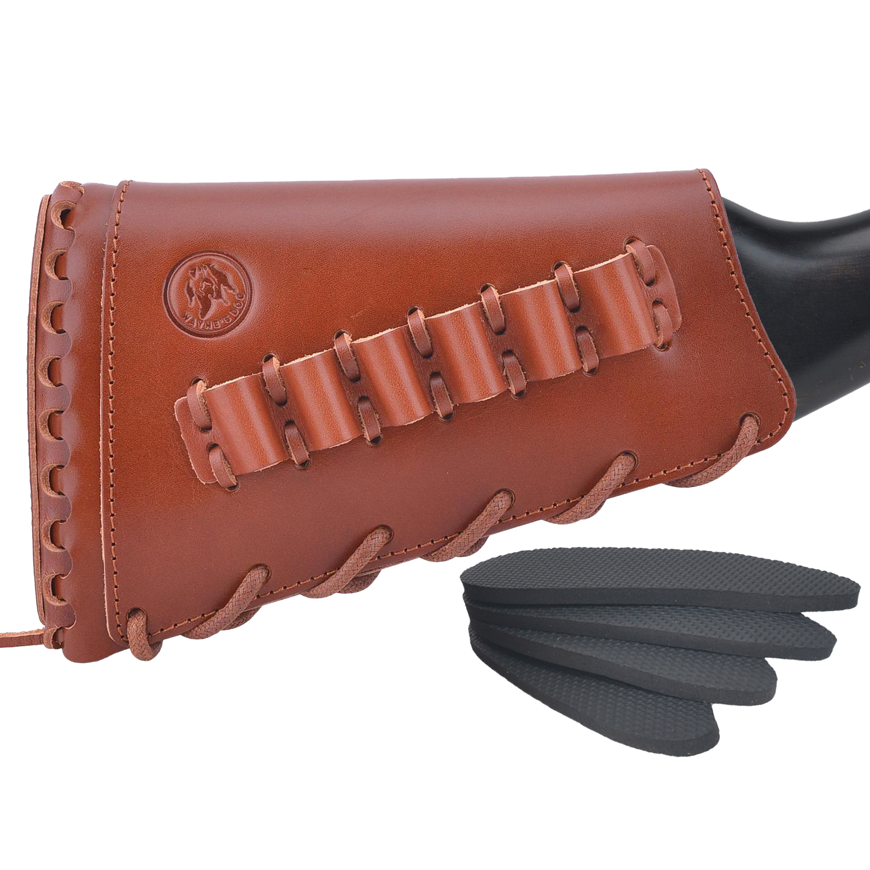 Grain Leather Gun Buttstock Shotgun Cartridge Holsters .308 .30-06 .300WIN .40-40 410GA  44MAG