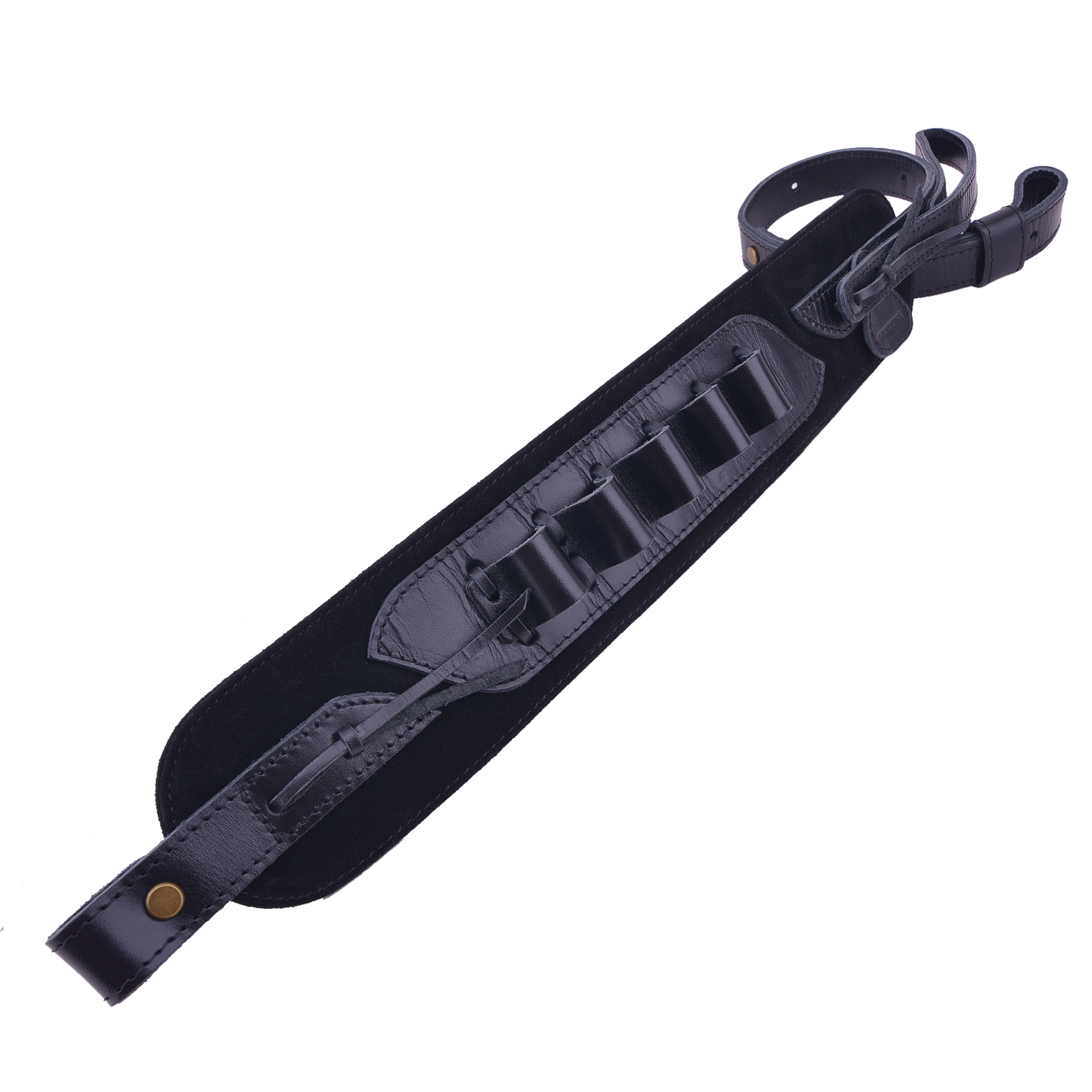  Top-Grain Leather Gun Cartridge Sling Rifle Strap with Shell Holder, Handle Strap .308 .30-06 .30-30 .22LR .17HMR 12/16/20GA