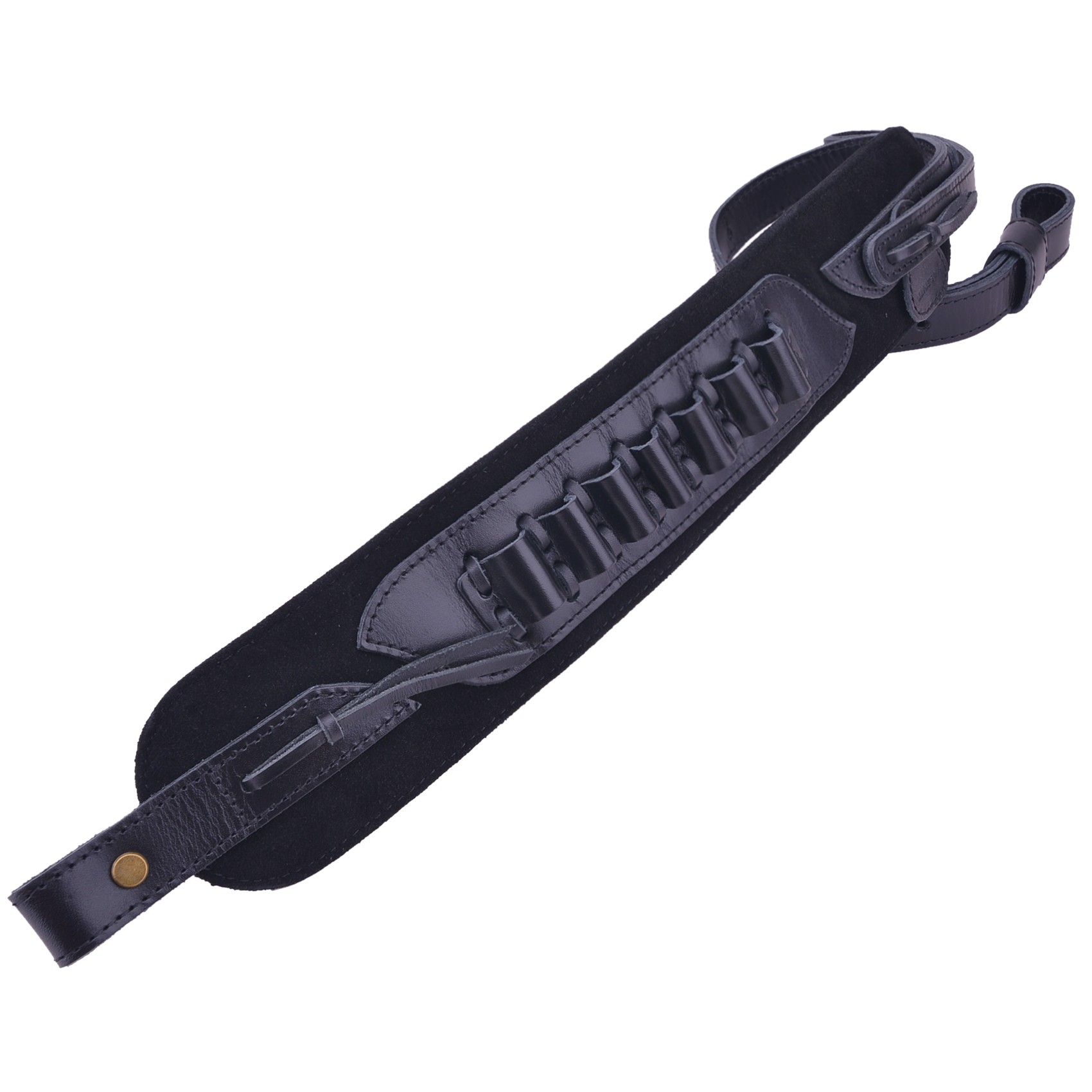 .308 .30-06 .45-70 .44MAG FTop-Grain Leather Gun Cartridge Sling Rifle Strap with Shell Holder, Handle Strap