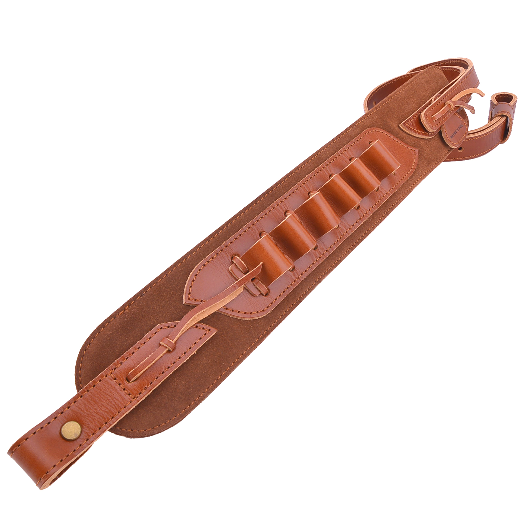  Top-Grain Leather Gun Cartridge Sling Rifle Strap with Shell Holder, Handle Strap .308 .30-06 .30-30 .22LR .17HMR 12/16/20GA