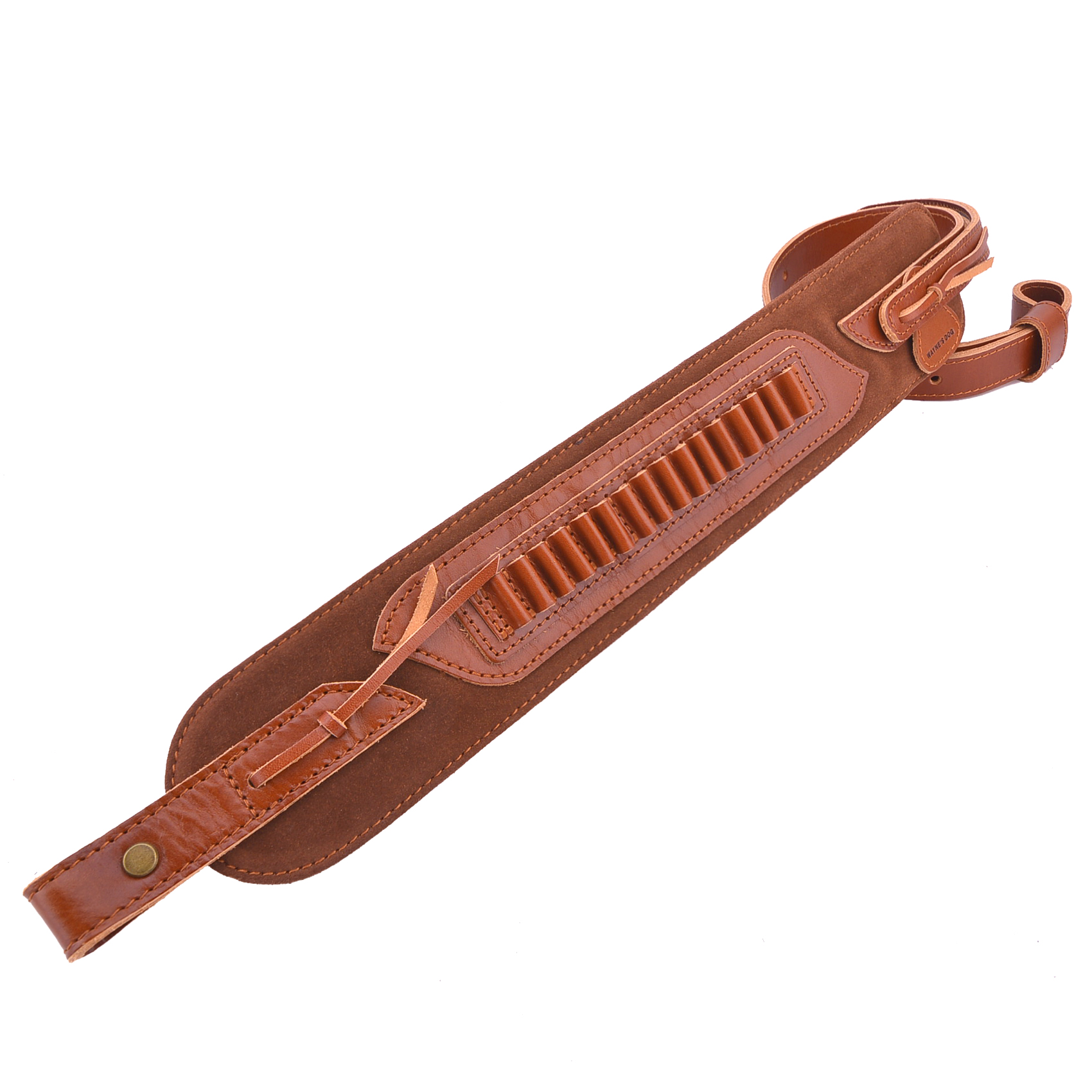  Top-Grain Leather Gun Cartridge Sling Rifle Strap with Shell Holder, Handle Strap .308 .30-06 .30-30 .22LR .17HMR 12/16/20GA