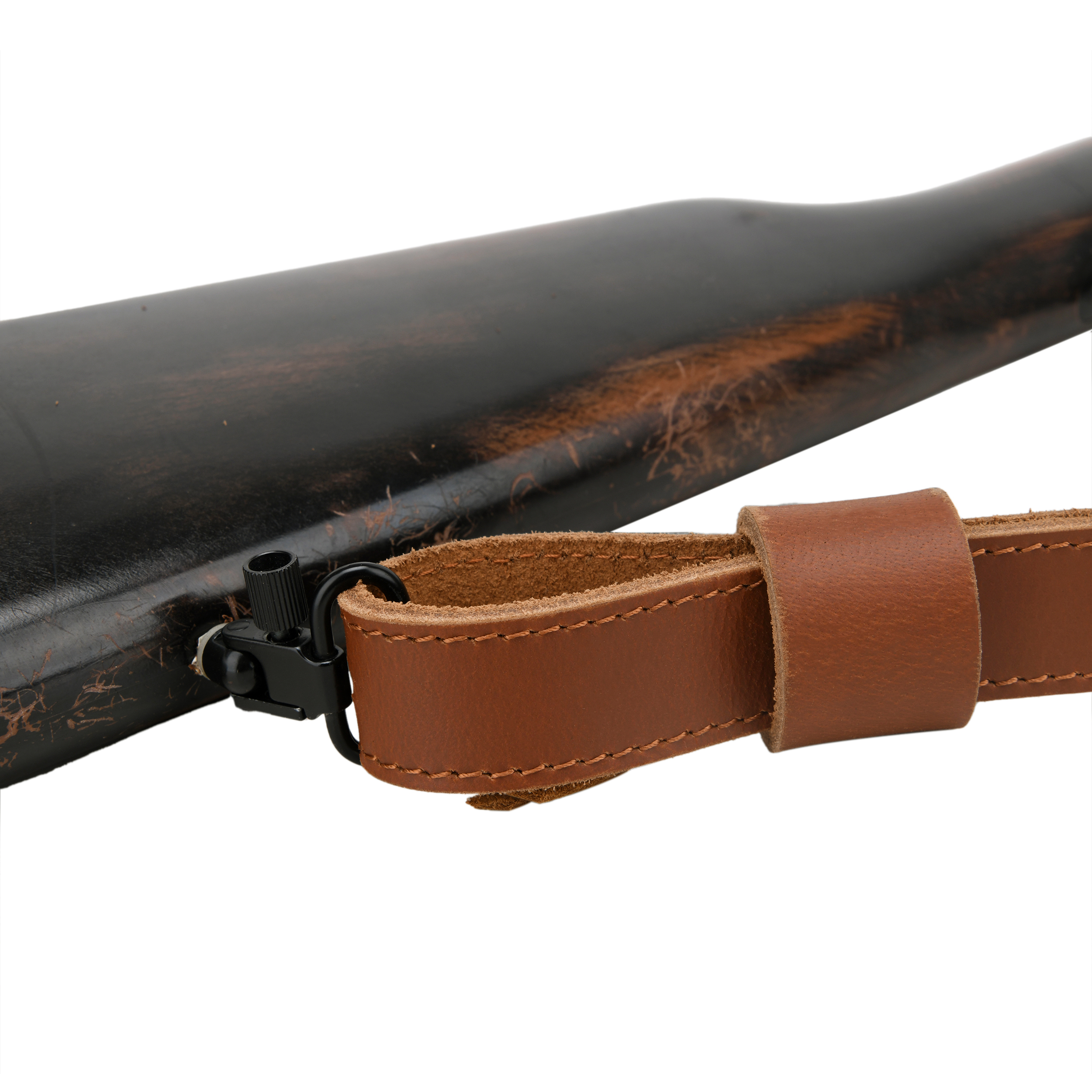 Leather Rifle Sling Matching Sling Gun Straps with Swivels For Hunting