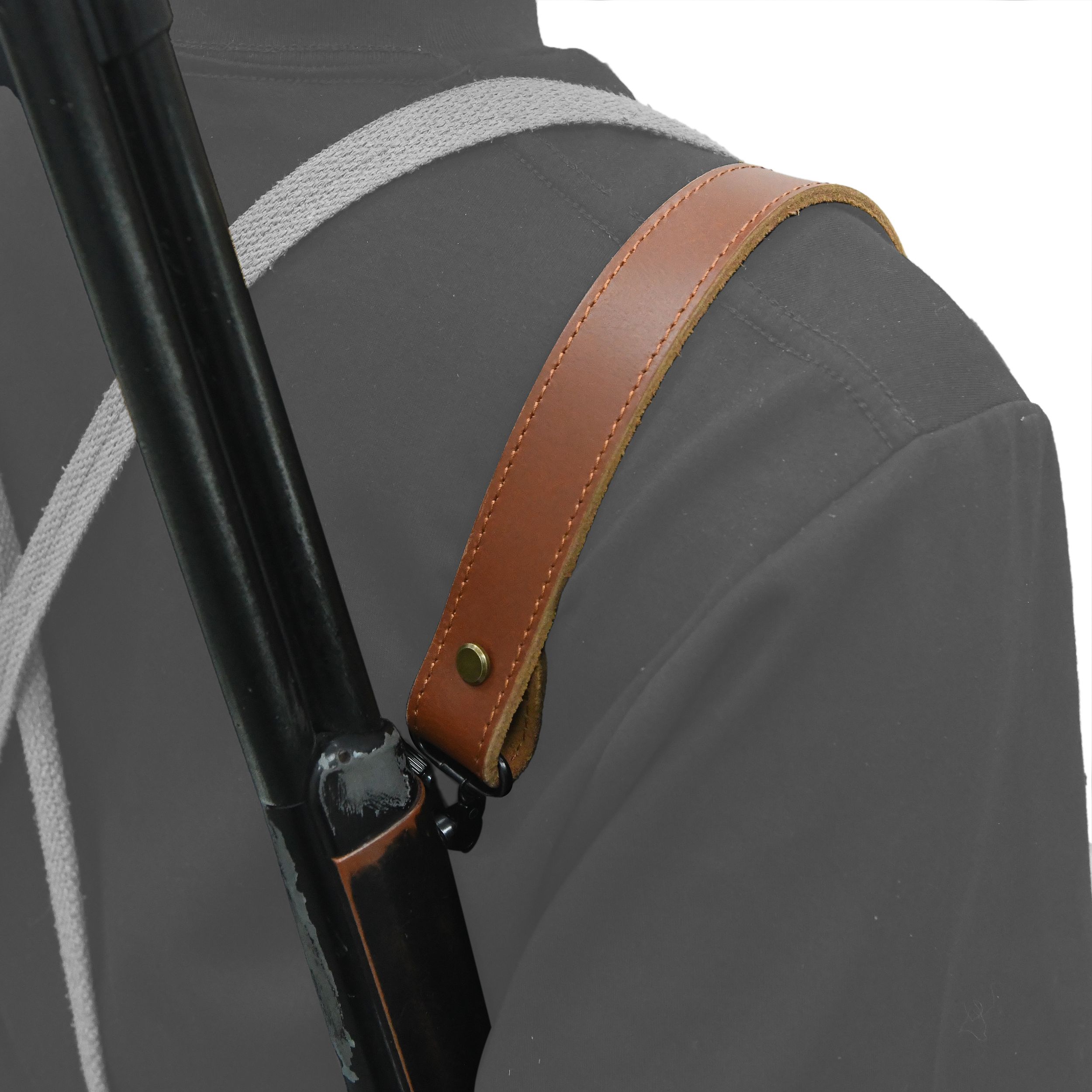 Buffalo Hide Leather Rifle Gun Sling with Handle Straps Hunting Shooting Accessory