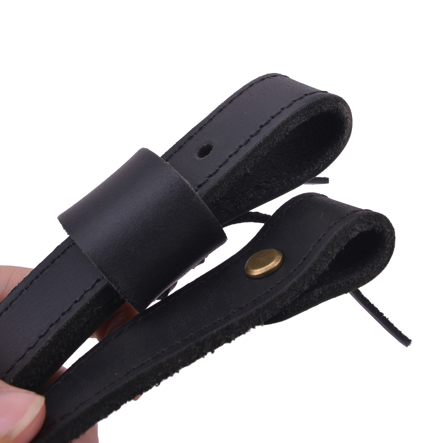 Buffalo Hide Leather Rifle Gun Sling with Handle Straps Hunting Shooting Accessory