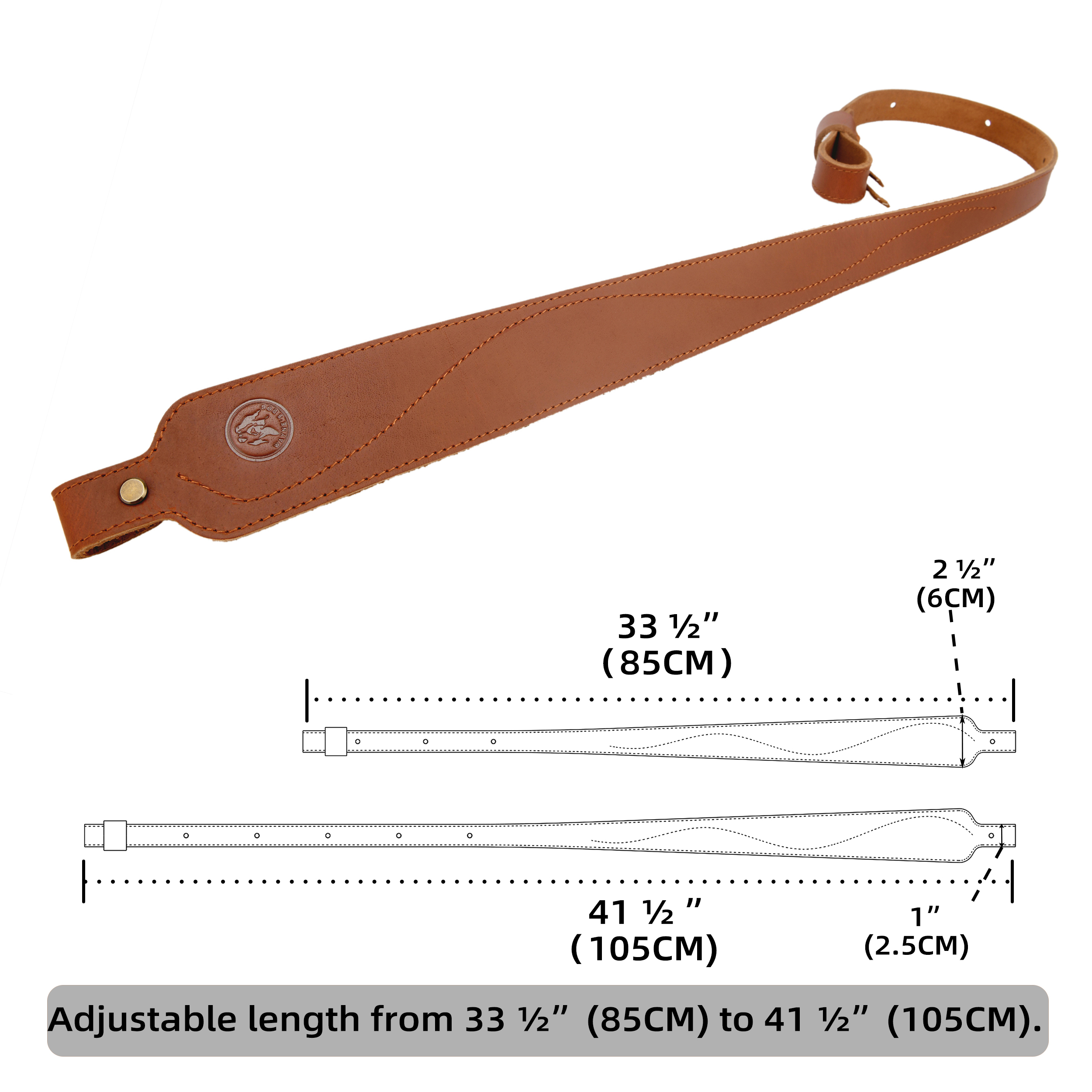 Leather Rifle Sling Matching Sling Gun Straps with Swivels For Hunting