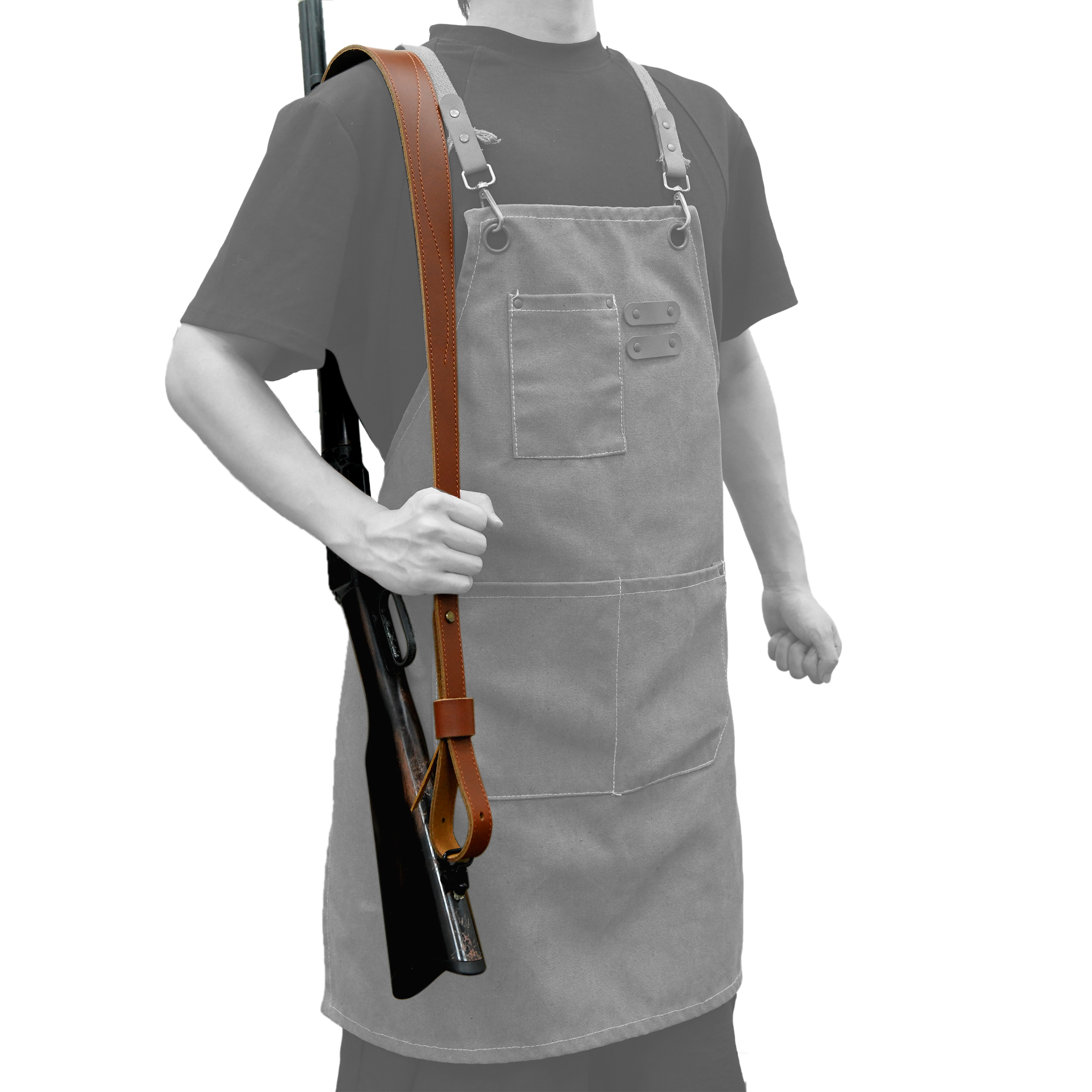 Leather Rifle Sling Matching Sling Gun Straps with Swivels For Hunting