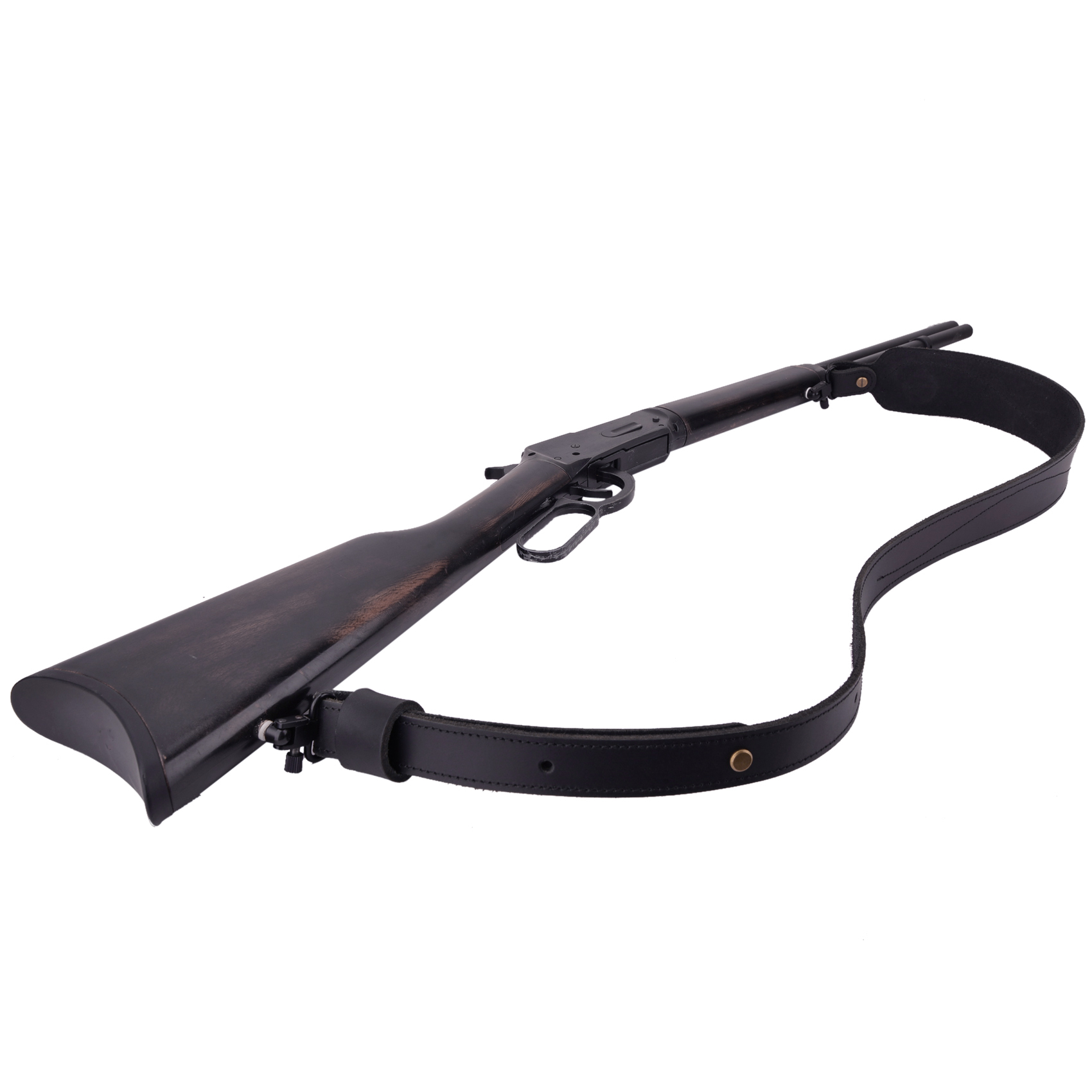 Buffalo Hide Leather Rifle Gun Sling with Handle Straps, Cobra Style Hunting Shooting Accessory