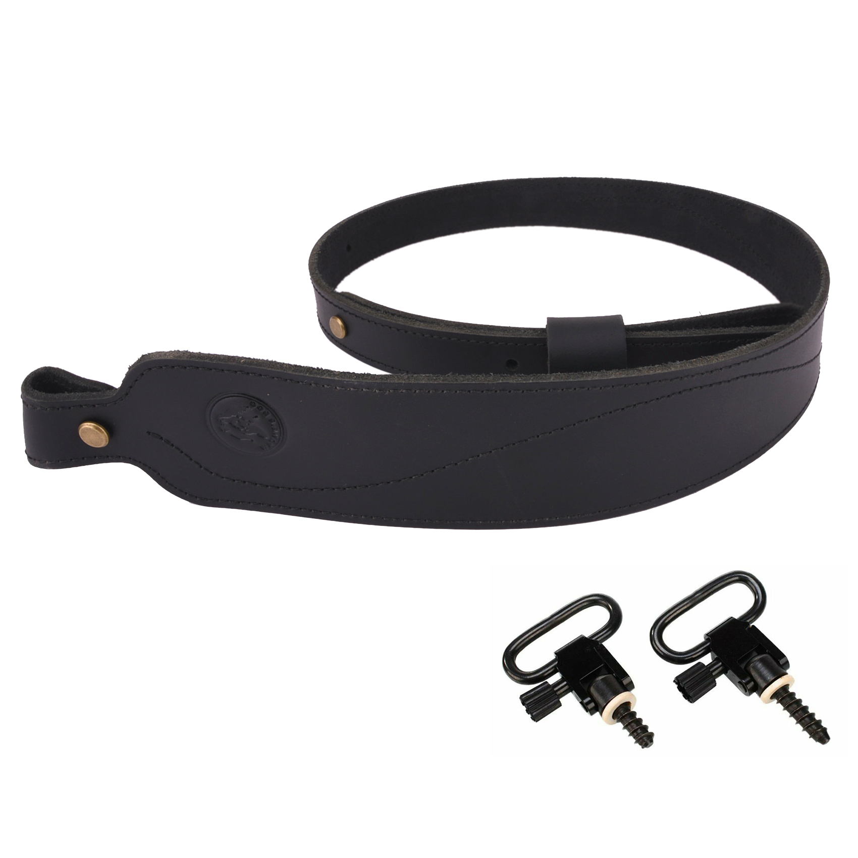 Buffalo Hide Leather Rifle Gun Sling with Handle Straps, Cobra Style Hunting Shooting Accessory