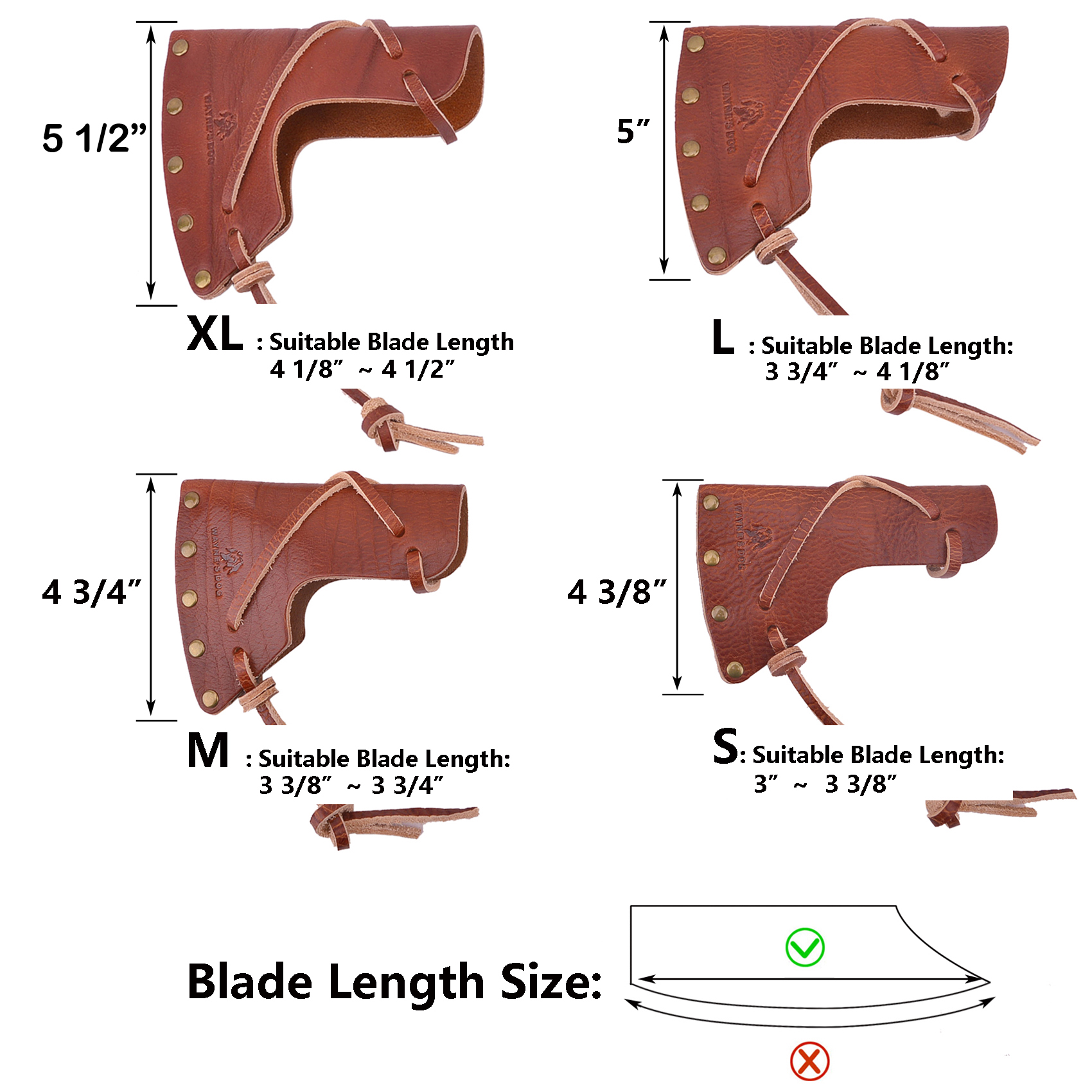 Full Grain Leather Camping Hatchet Sheath Axe Head Holster Axe Protector Cover