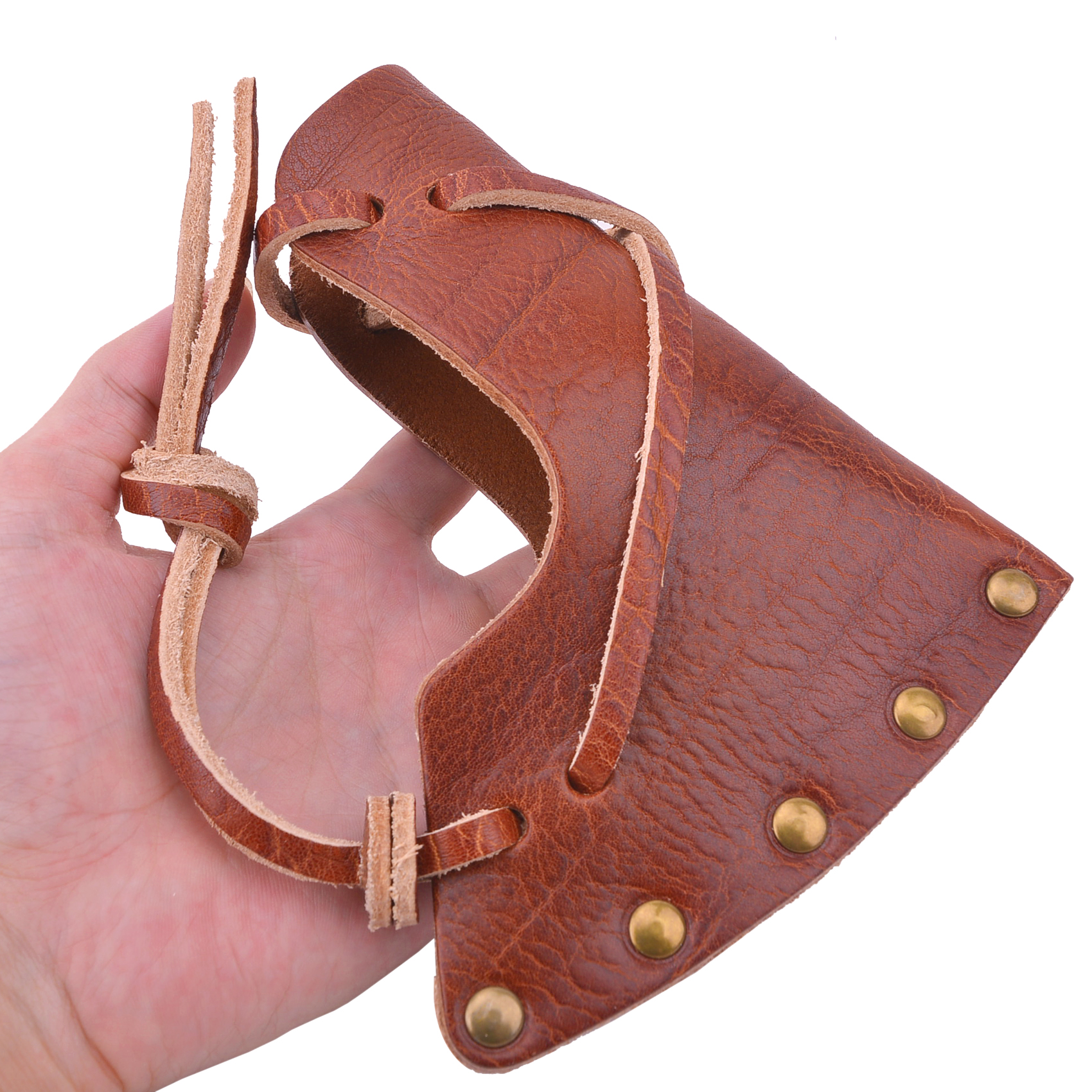 Full Grain Leather Camping Hatchet Sheath Axe Head Holster Axe Protector Cover
